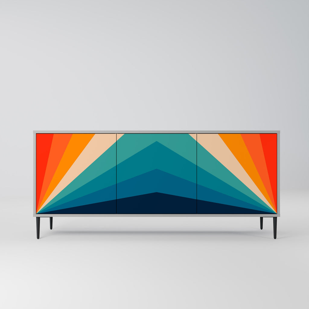 Buffet 3 portes PRISM CONCUSSION finition grise