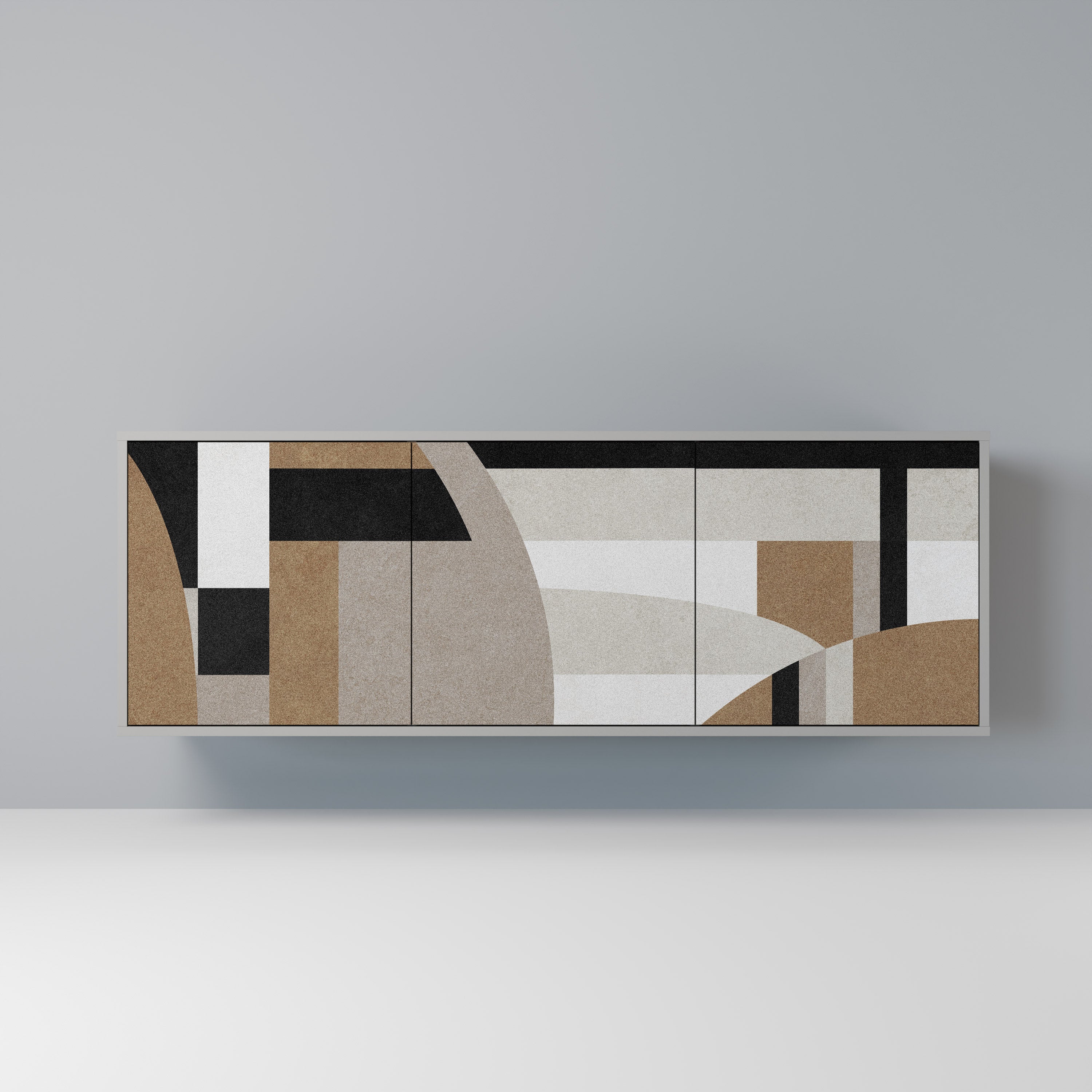 Buffet 3 portes DELICATE MEMENTO finition grise