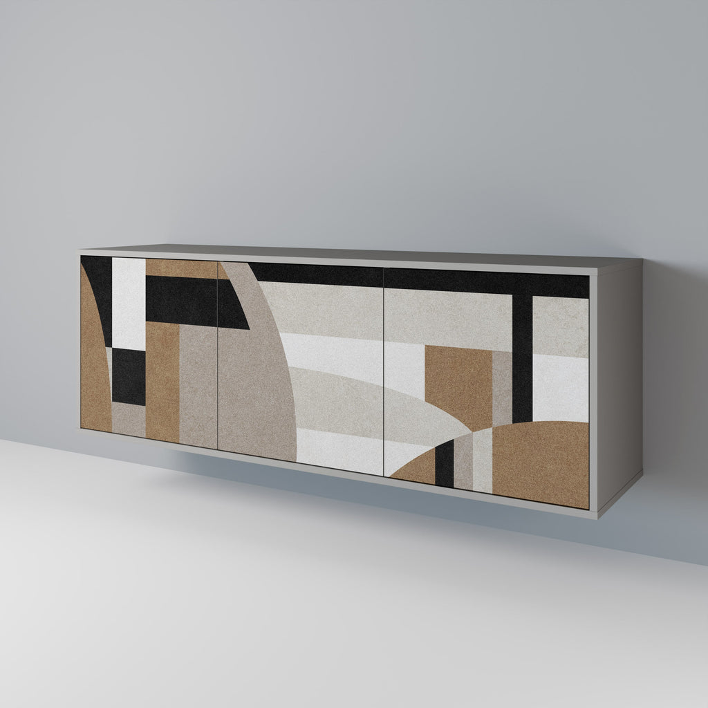 Buffet 3 portes DELICATE MEMENTO finition grise