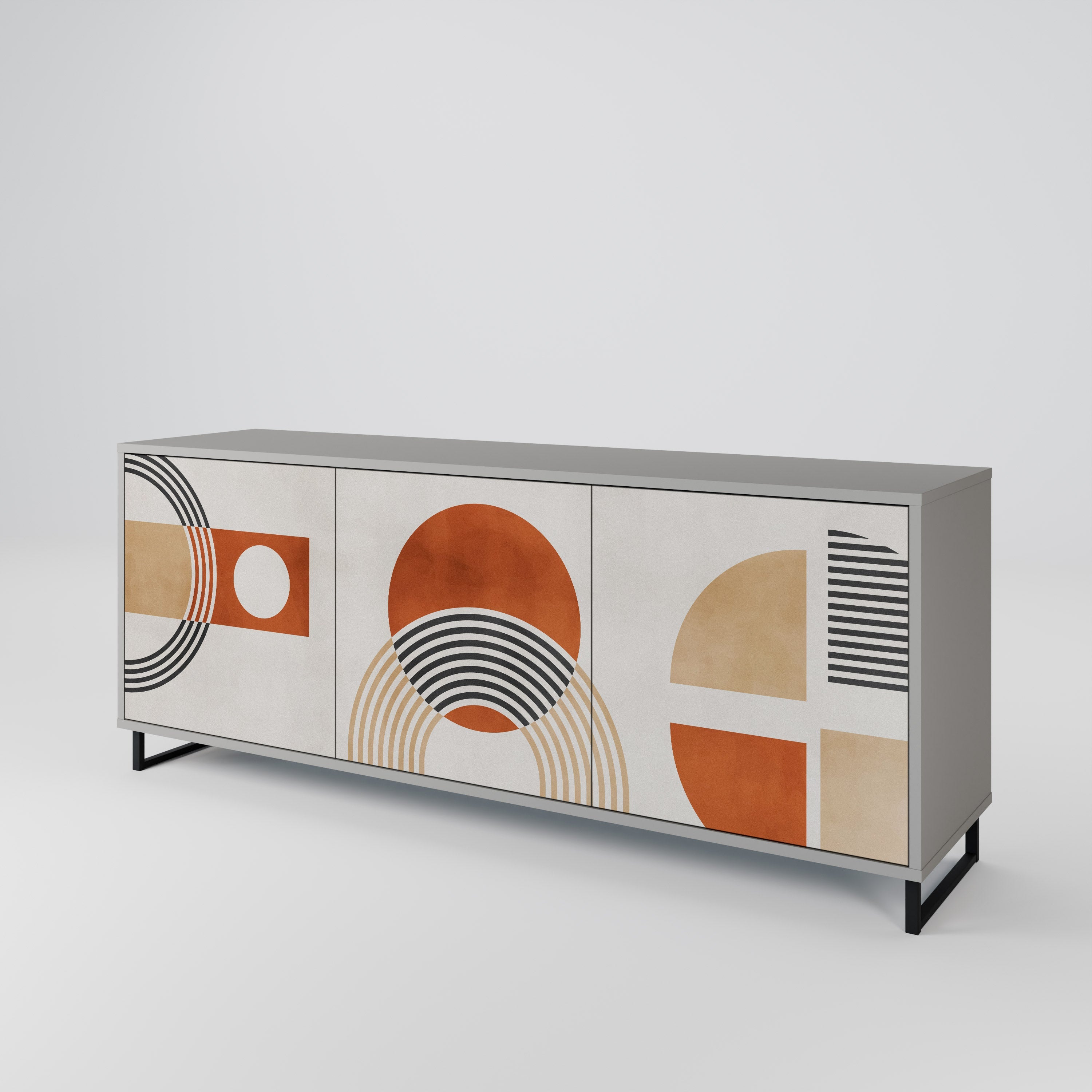 Buffet 3 portes SPACE AROUND en finition grise