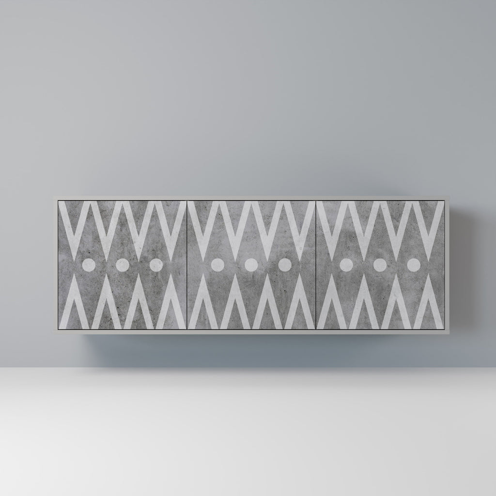 Buffet 3 portes SHARP EDGES finition grise