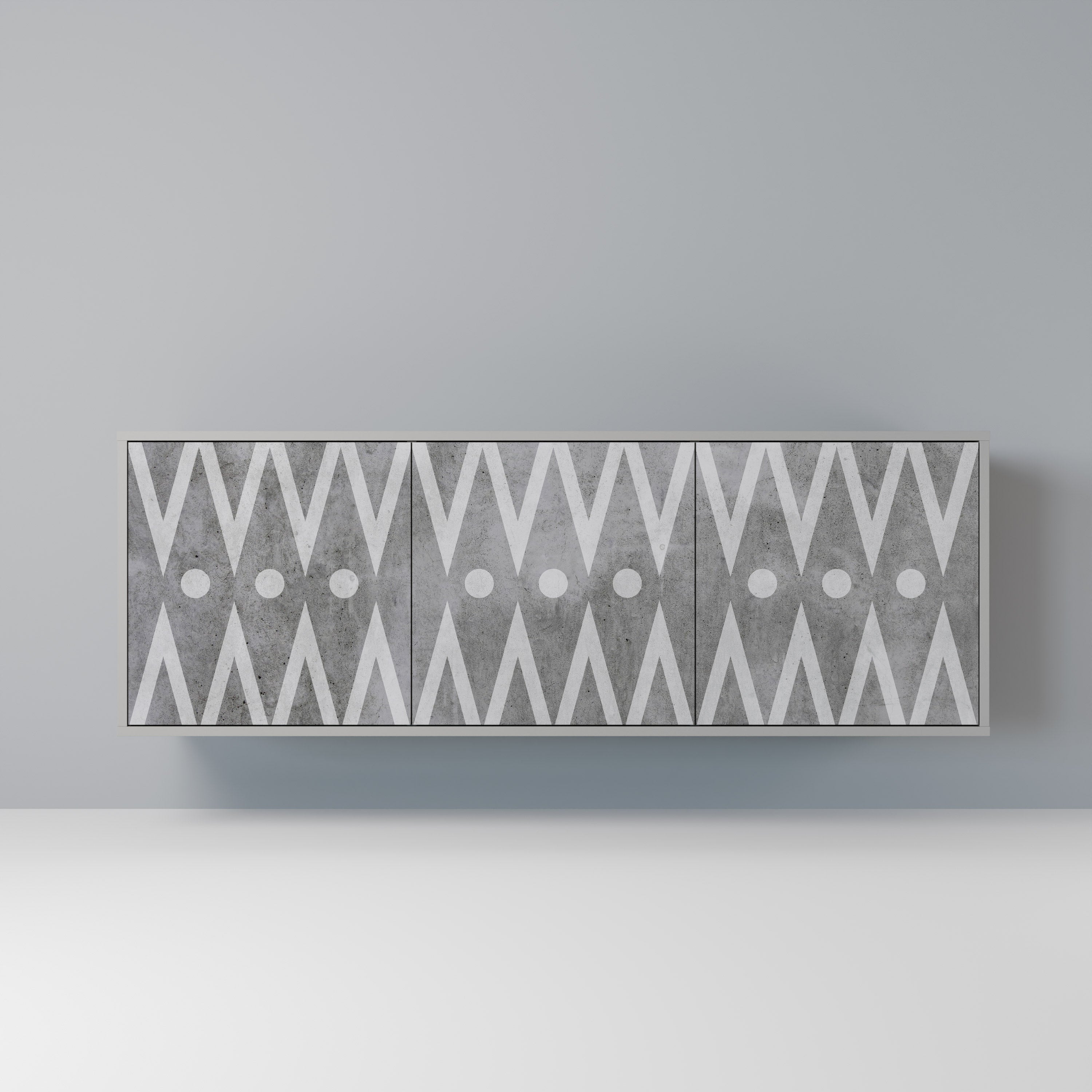 Buffet 3 portes SHARP EDGES finition grise