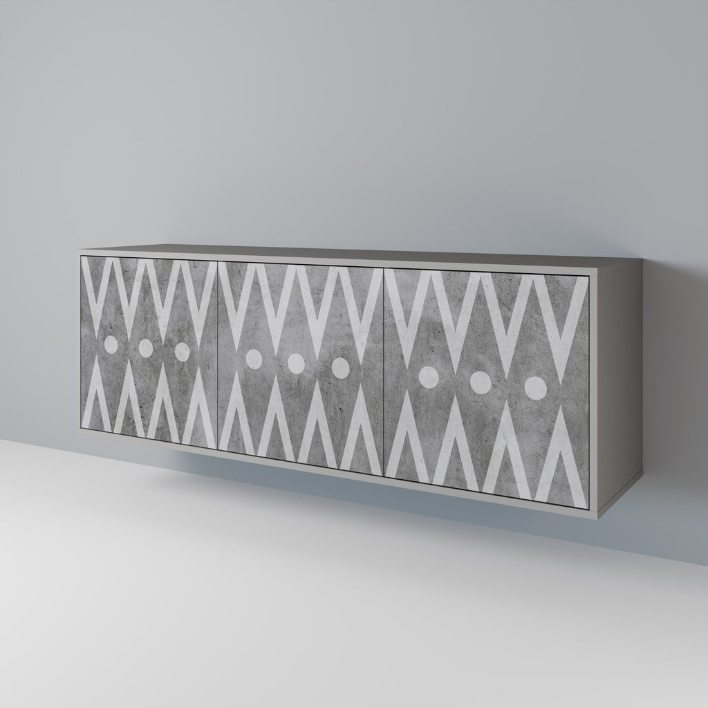 Buffet 3 portes SHARP EDGES finition grise