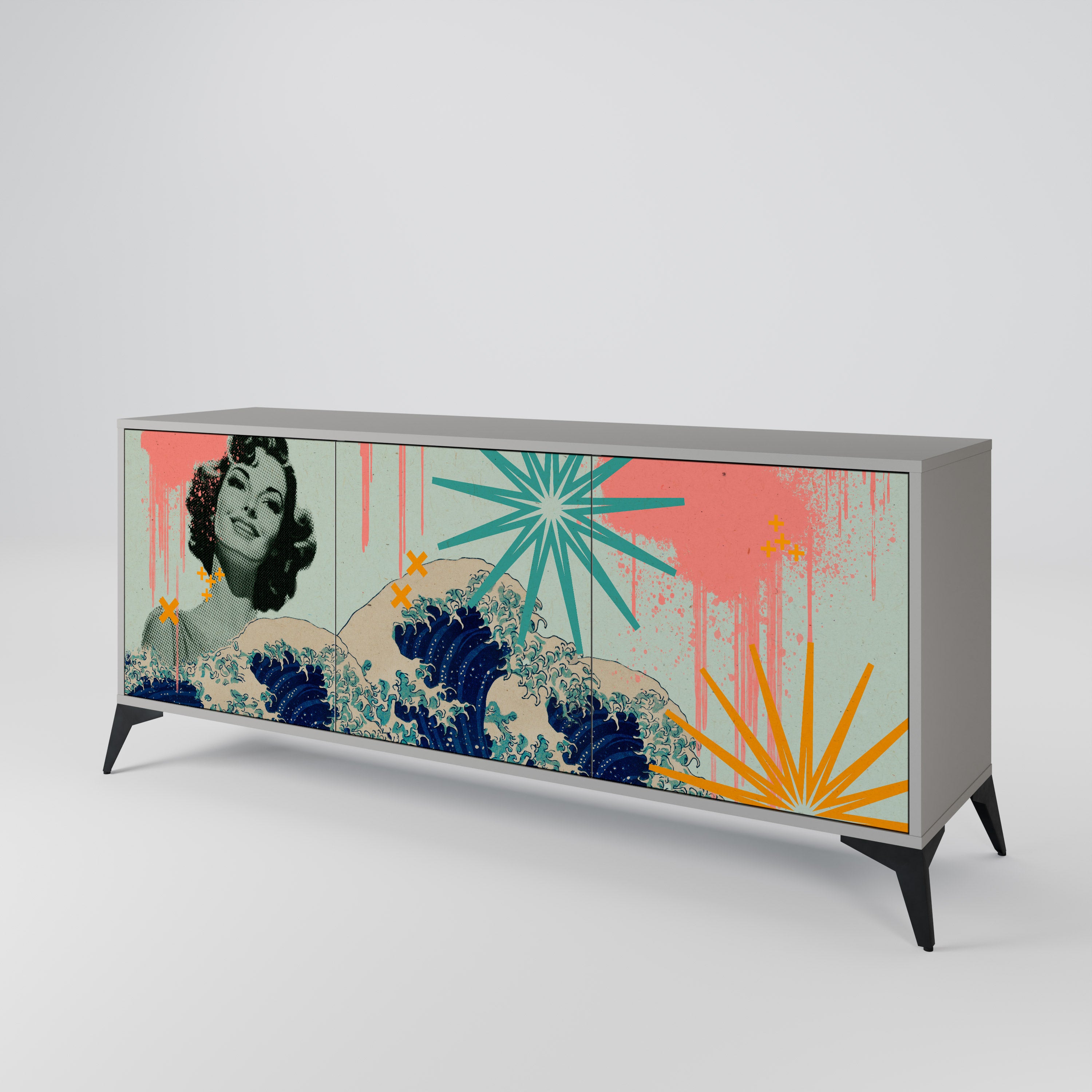 KANAGAWA BEAUTY 3-Door Sideboard