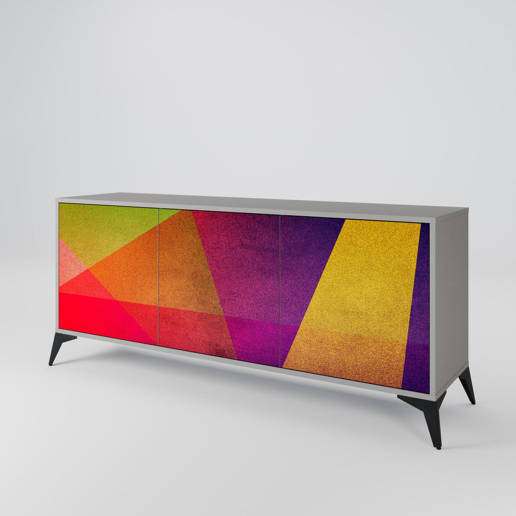 Buffet 3 portes VIVID GEOMETRY en finition grise