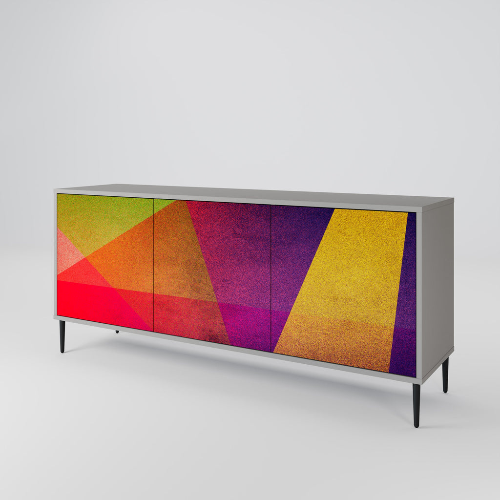 Buffet 3 portes VIVID GEOMETRY en finition grise