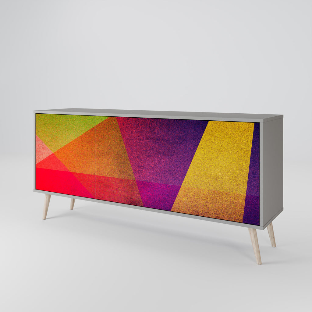 Buffet 3 portes VIVID GEOMETRY en finition grise