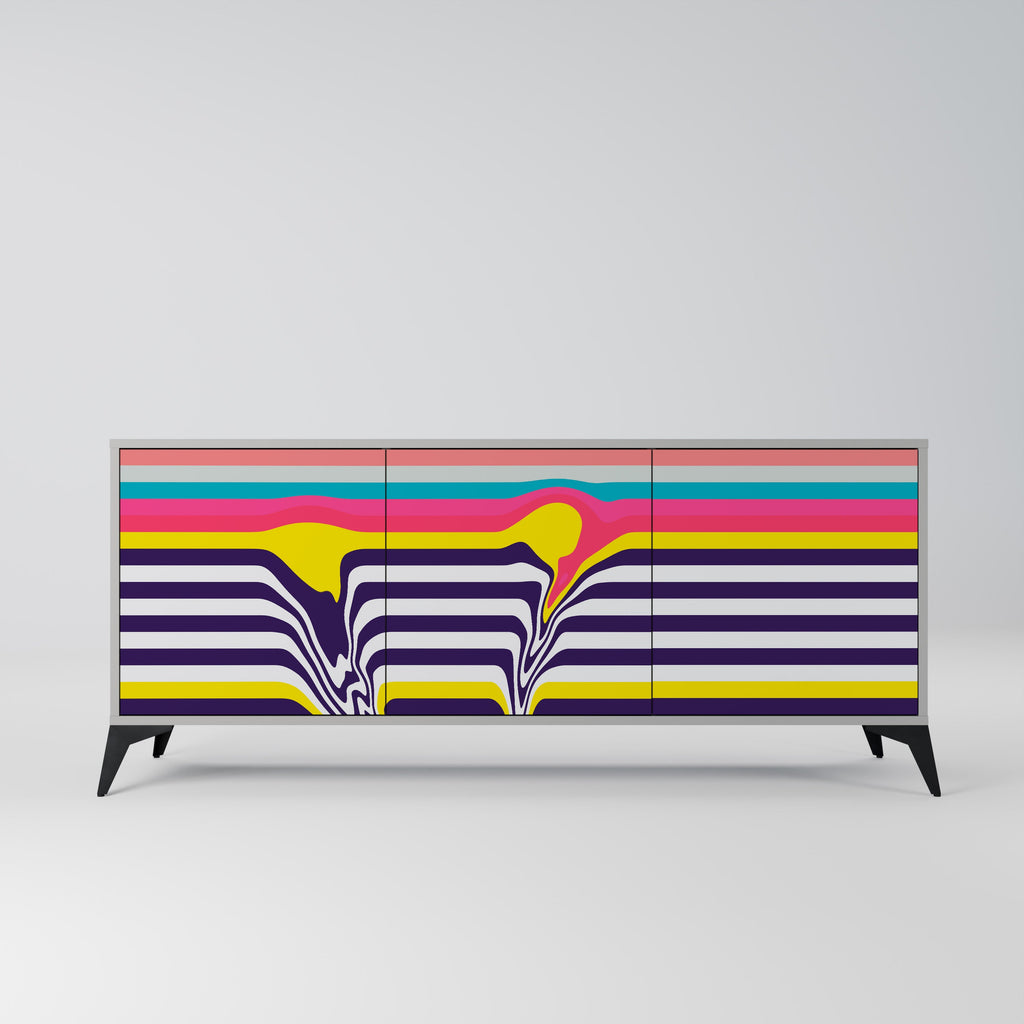 Buffet 3 portes TONE COLLAPSE finition grise