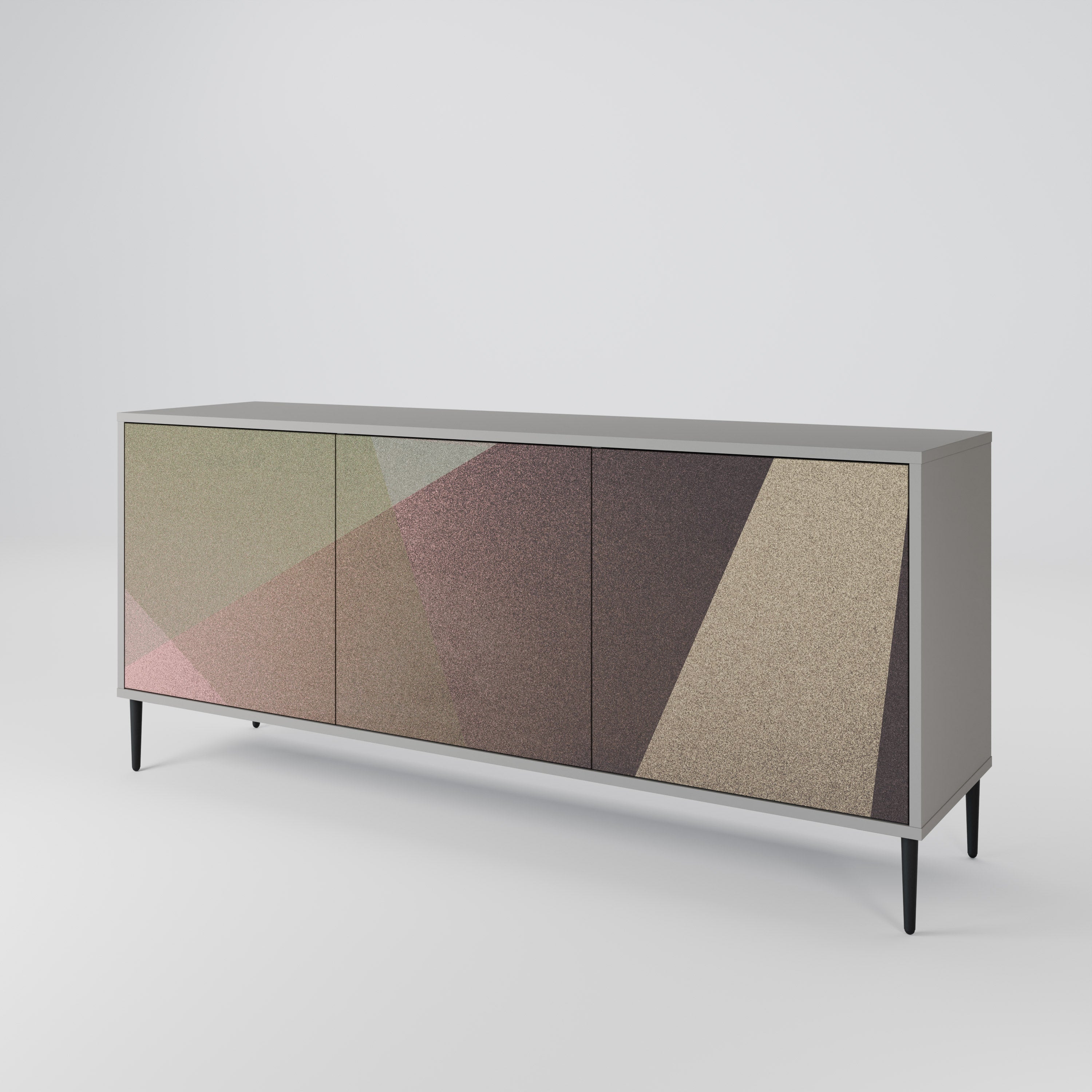 BEIGE GEOMETRY 3-Door Sideboard