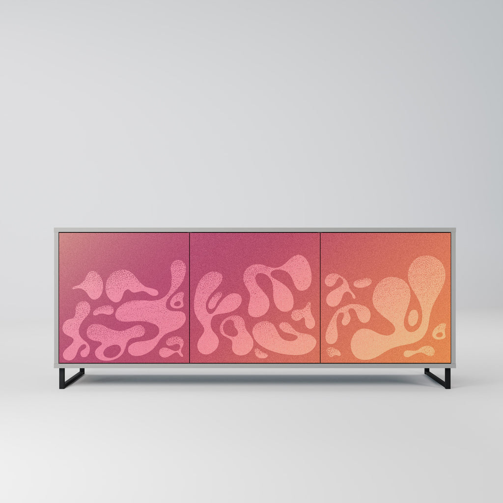 Buffet 3 portes IRREGULAR PINK finition grise