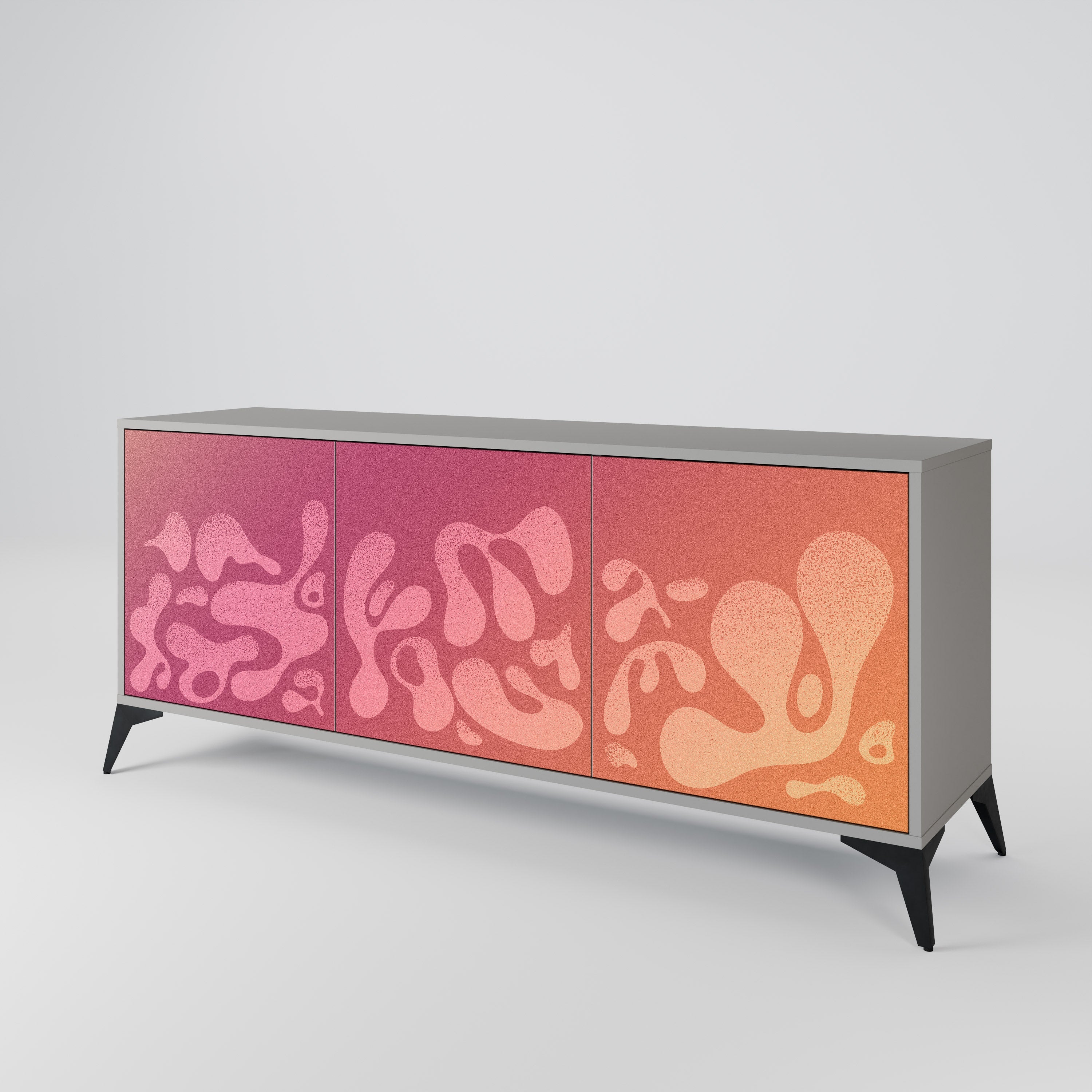 Buffet 3 portes IRREGULAR PINK finition grise