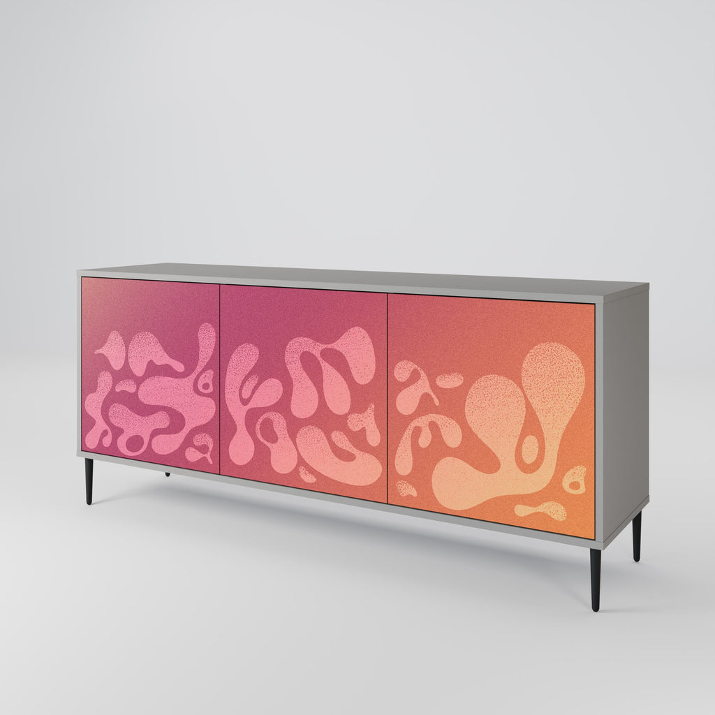 Buffet 3 portes IRREGULAR PINK finition grise