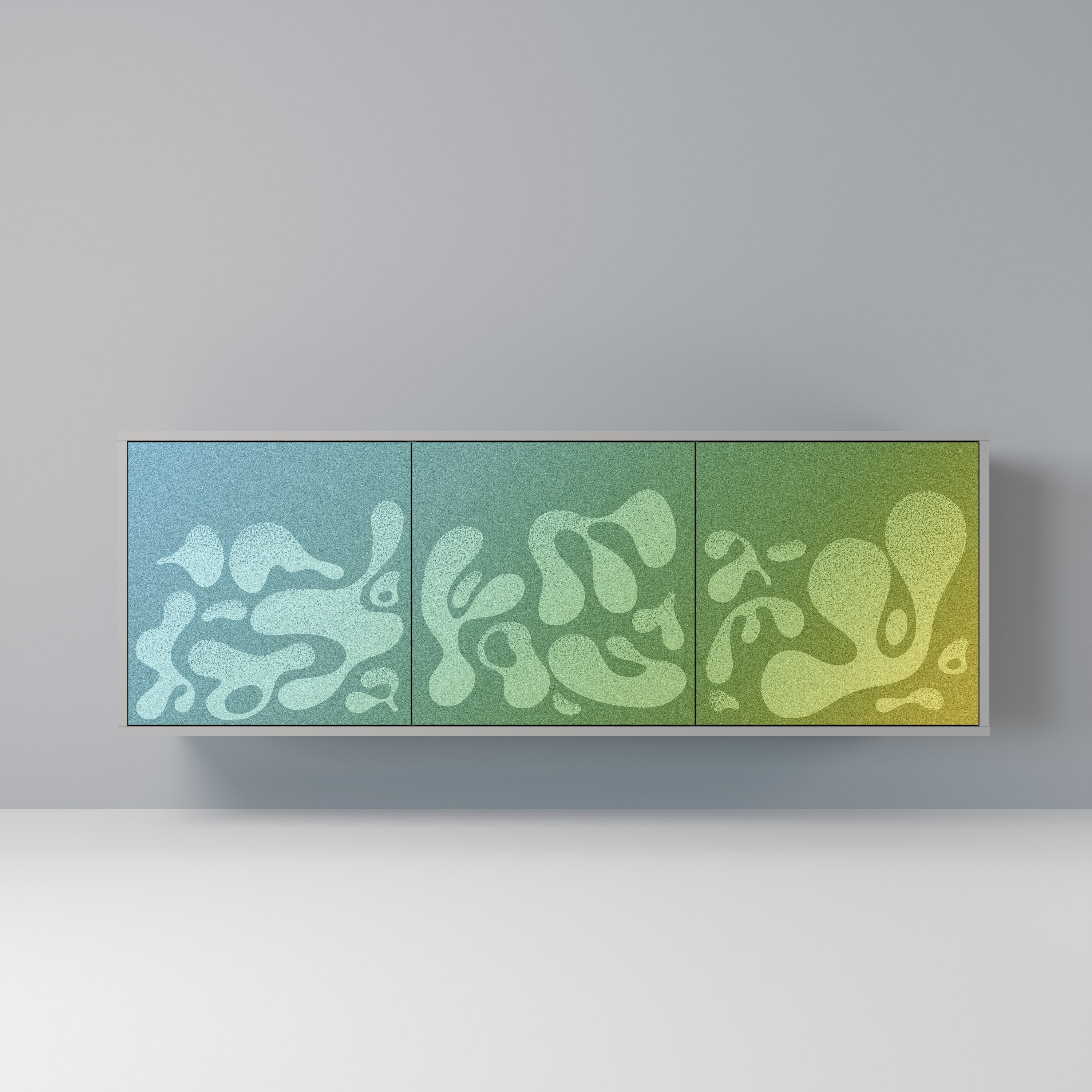 Buffet 3 portes IRREGULAR BLUE finition grise