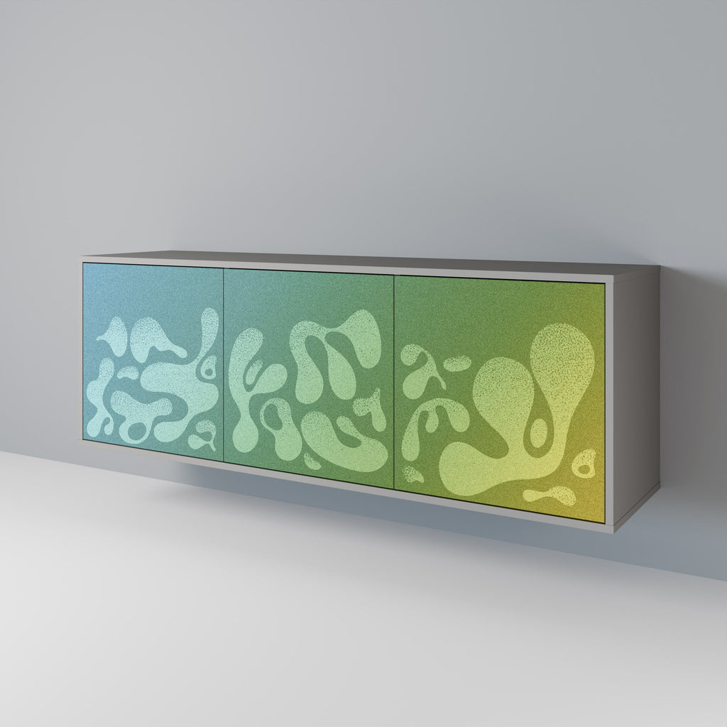 Buffet 3 portes IRREGULAR BLUE finition grise