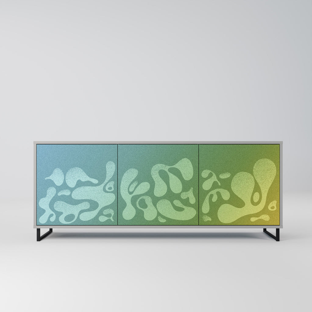 Buffet 3 portes IRREGULAR BLUE finition grise