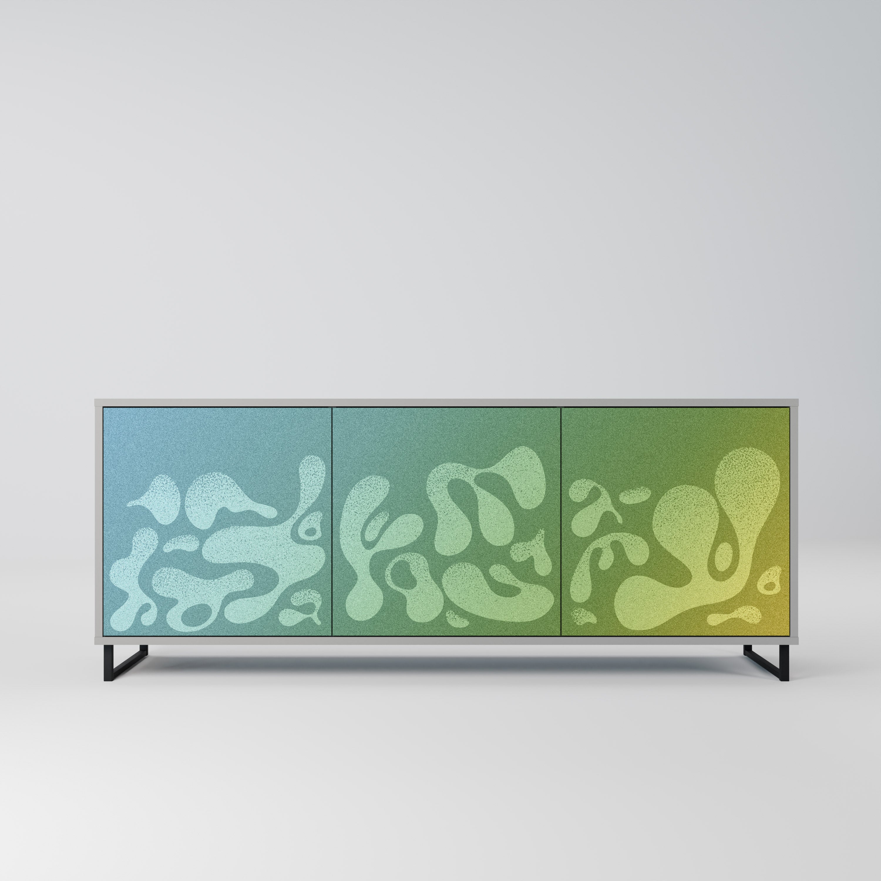 Buffet 3 portes IRREGULAR BLUE finition grise