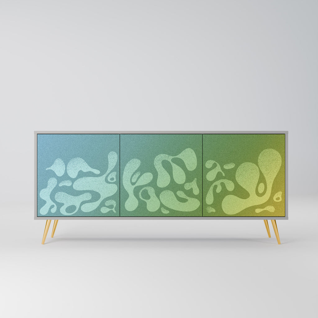 Buffet 3 portes IRREGULAR BLUE finition grise