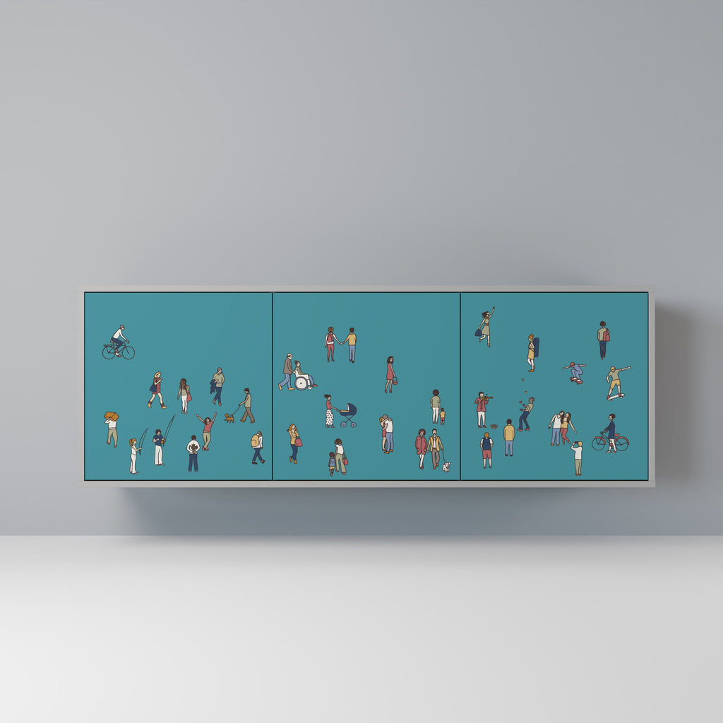 Buffet 3 portes COLLECTIVE STREAM finition grise