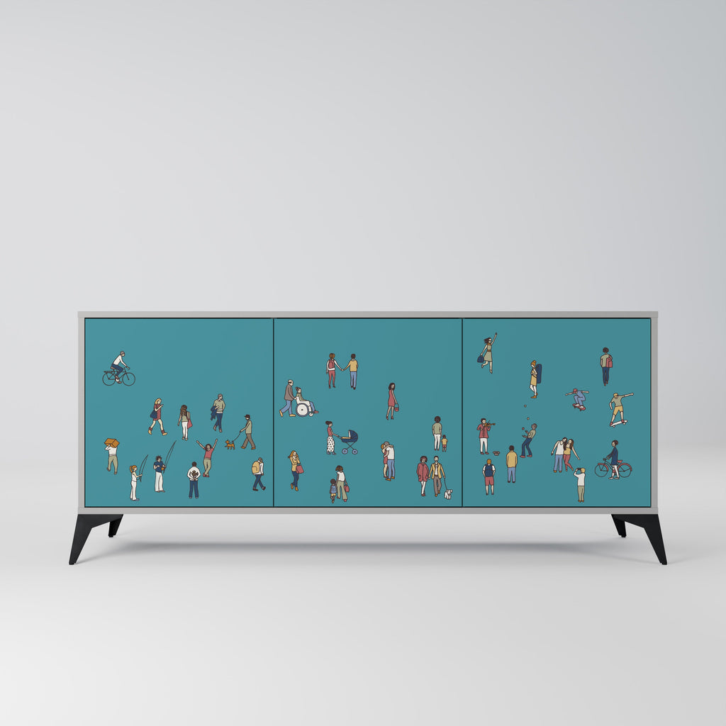 Buffet 3 portes COLLECTIVE STREAM finition grise