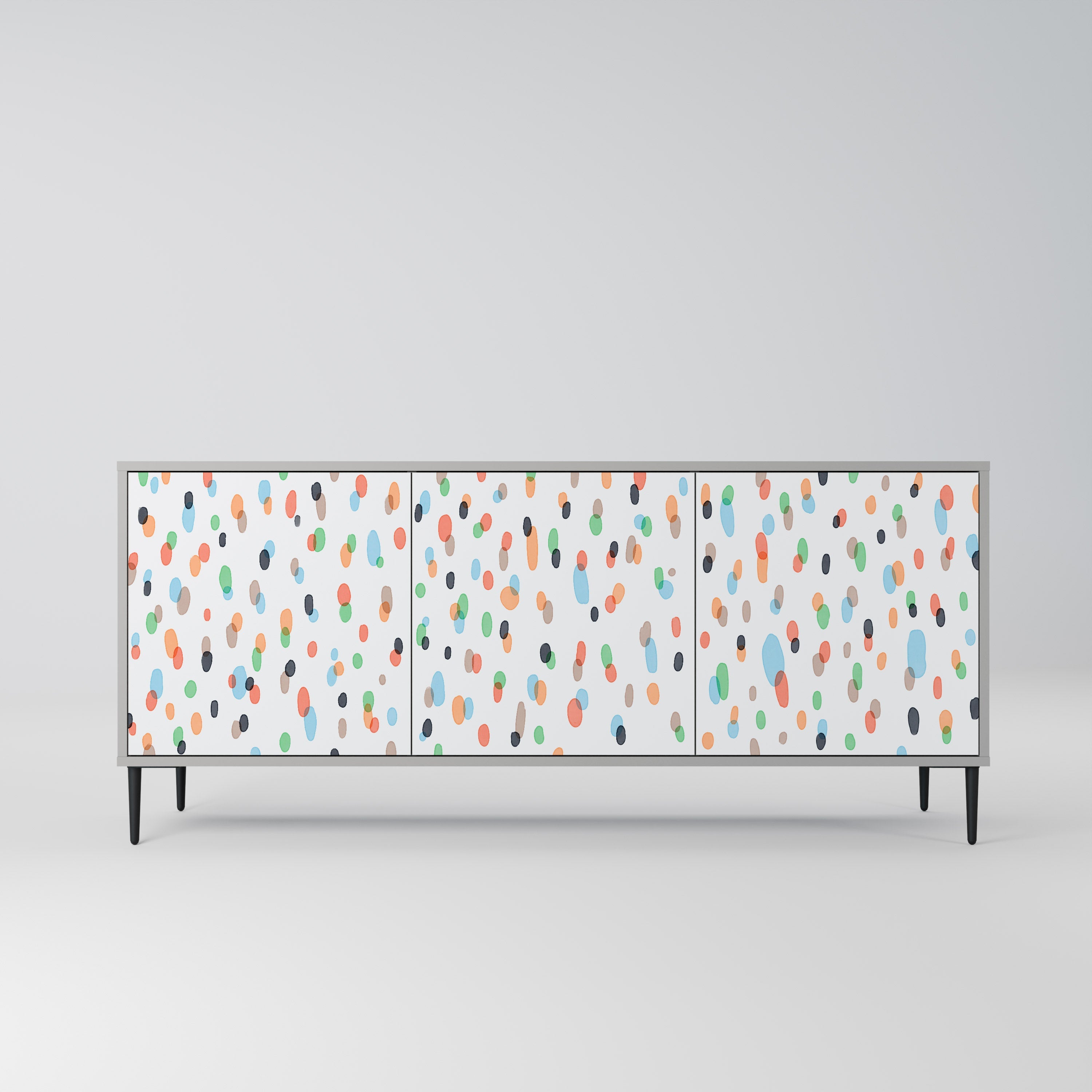 Buffet 3 portes ENERGETIC SPOTS finition grise