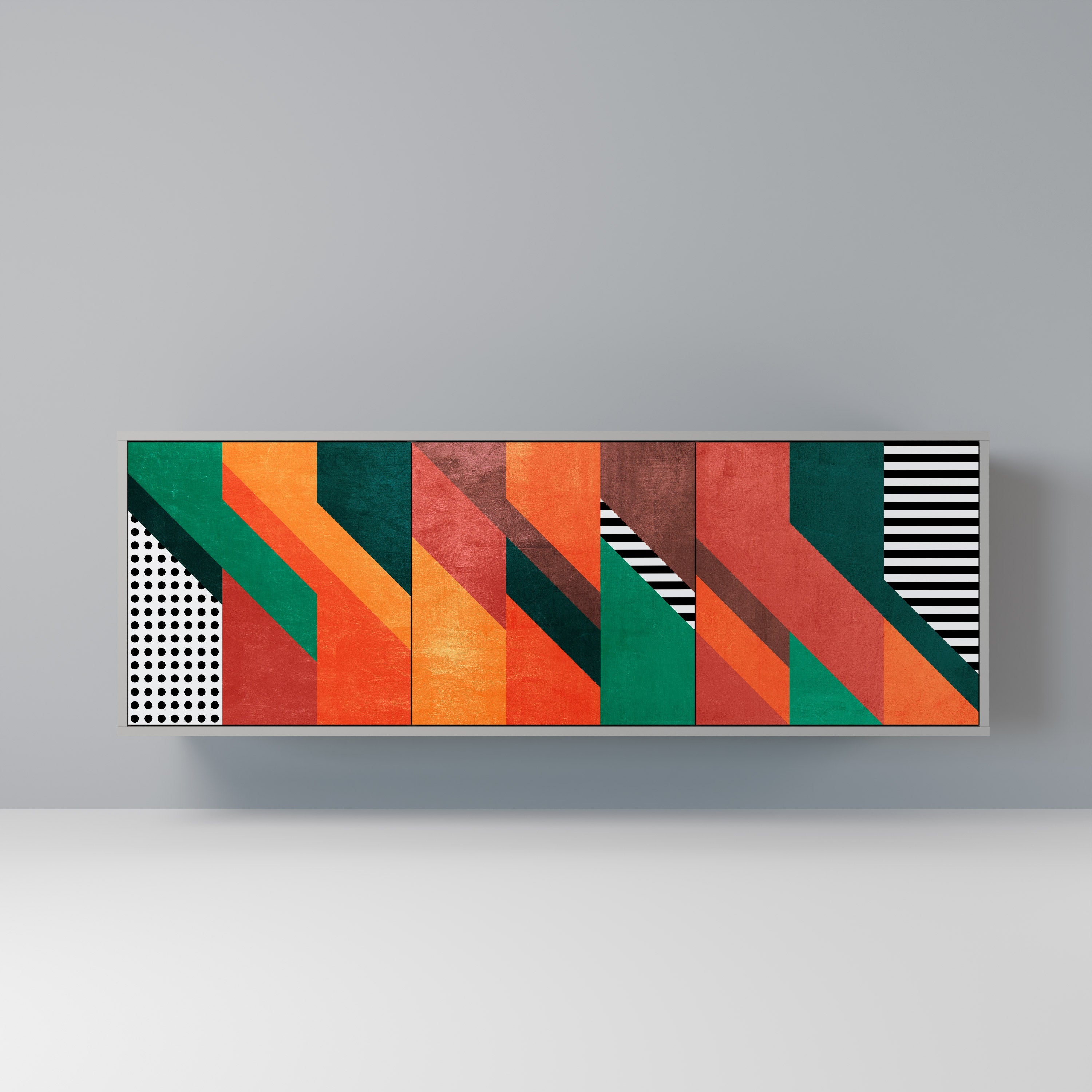 Buffet 3 portes MAKESHIFT ARTISTRY en finition grise