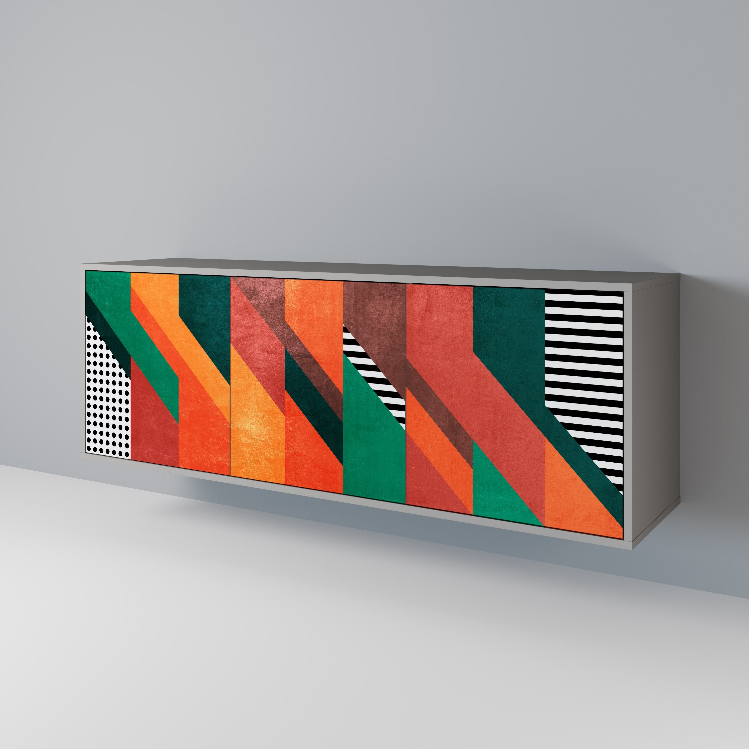 Buffet 3 portes MAKESHIFT ARTISTRY en finition grise