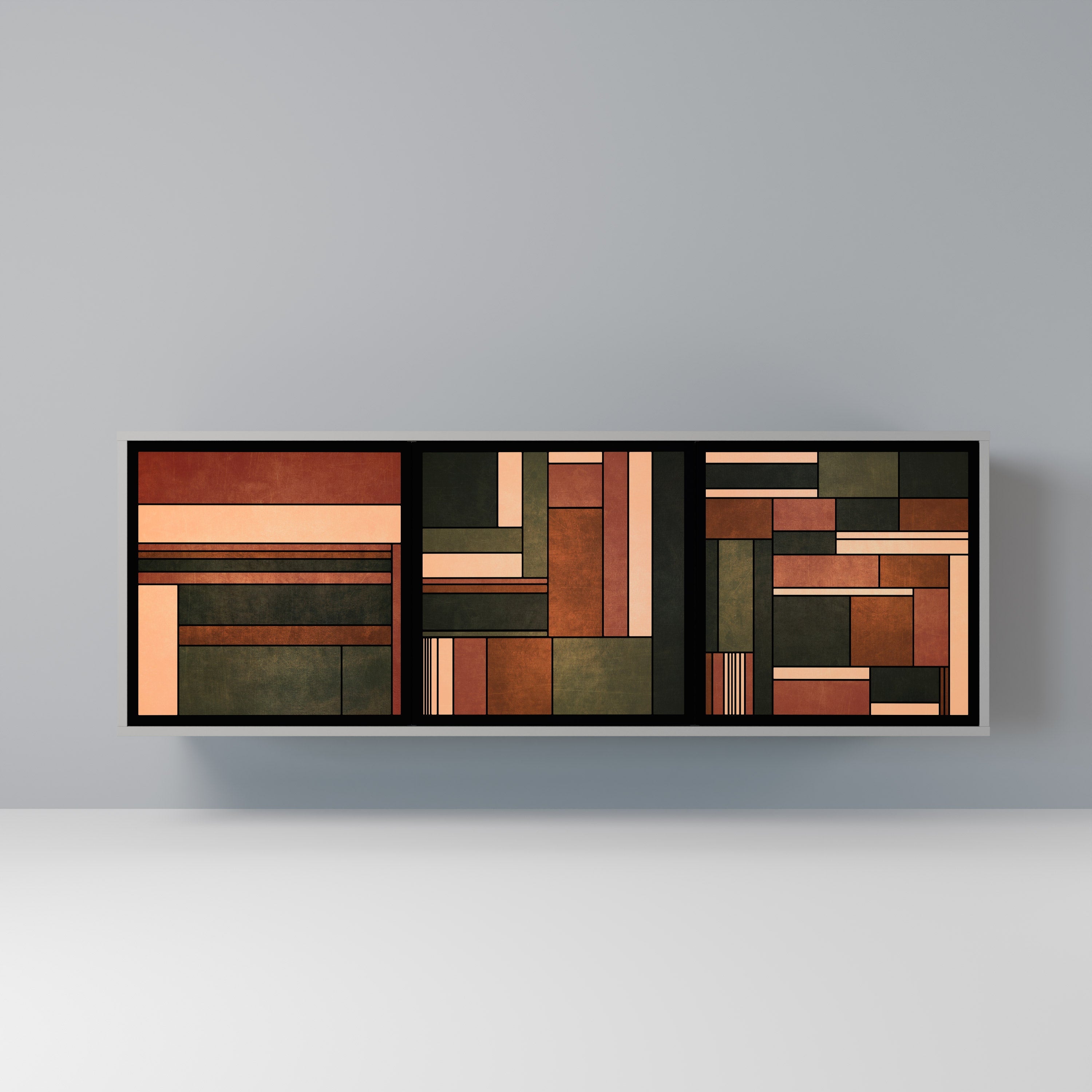 Buffet 3 portes FIGURES OF NATURE finition grise