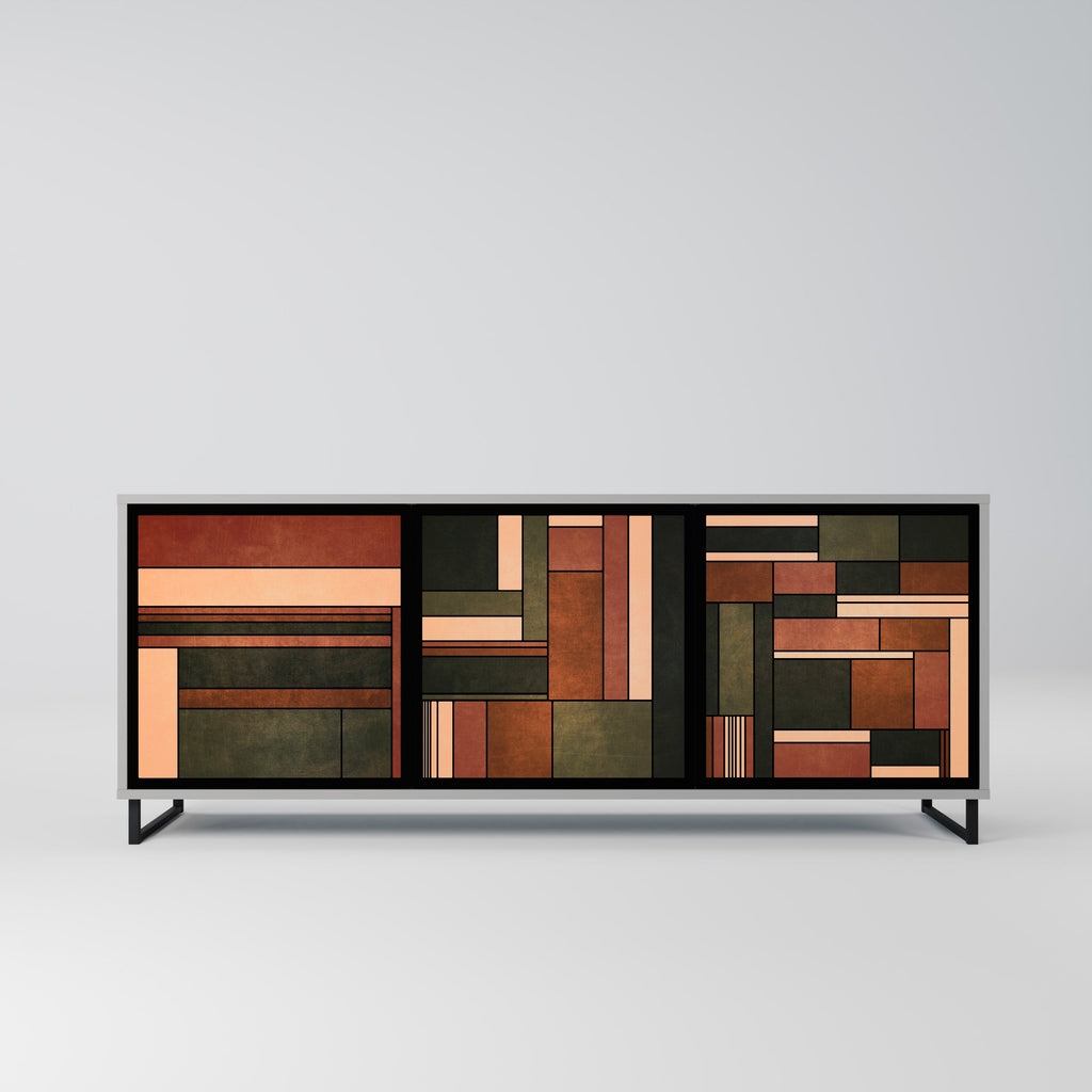 Buffet 3 portes FIGURES OF NATURE finition grise