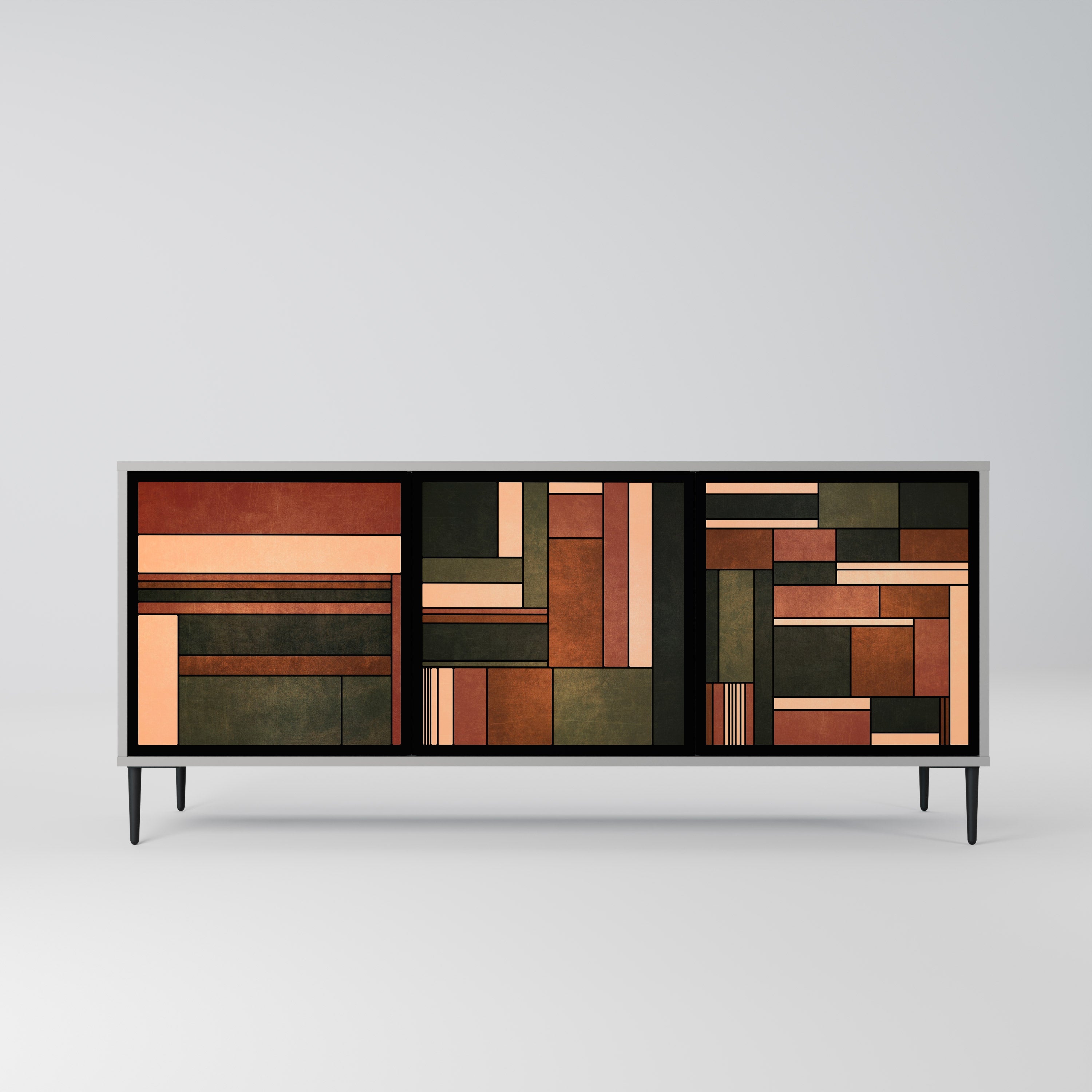 Buffet 3 portes FIGURES OF NATURE finition grise