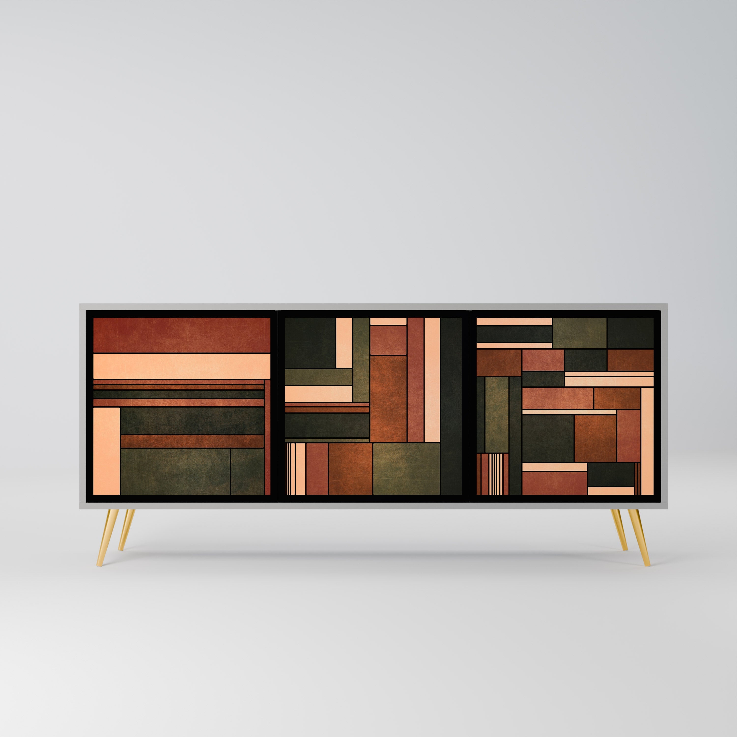 Buffet 3 portes FIGURES OF NATURE finition grise