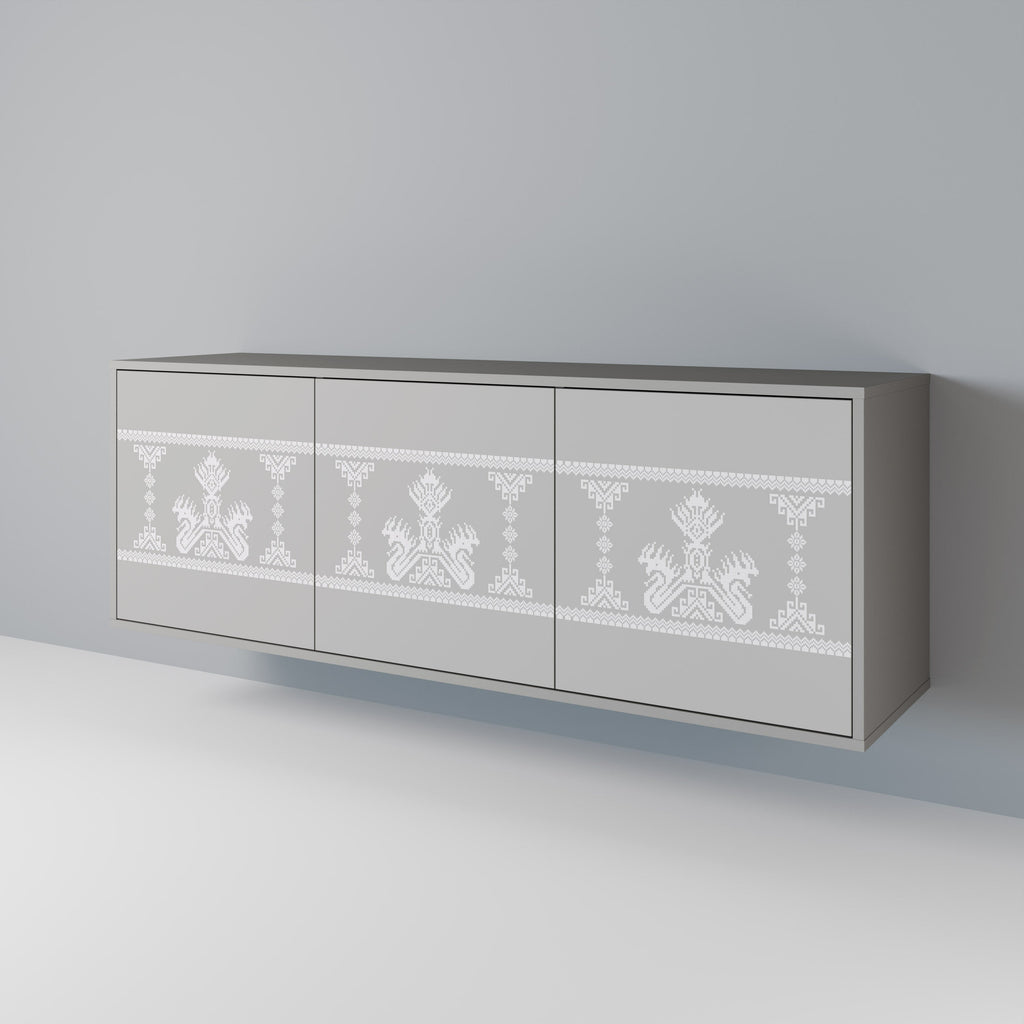 Buffet 3 portes THAI GRAY finition grise