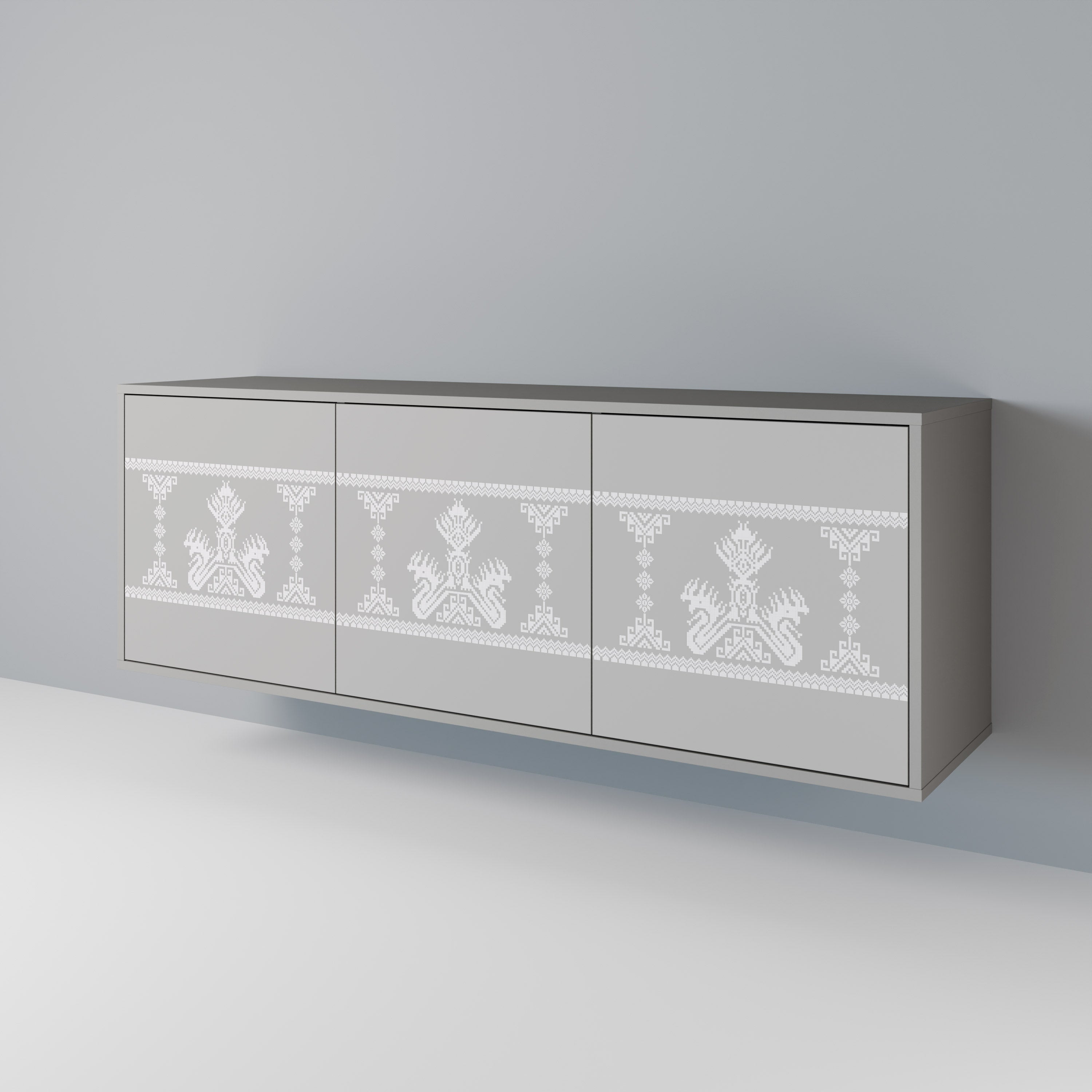 Buffet 3 portes THAI GRAY finition grise