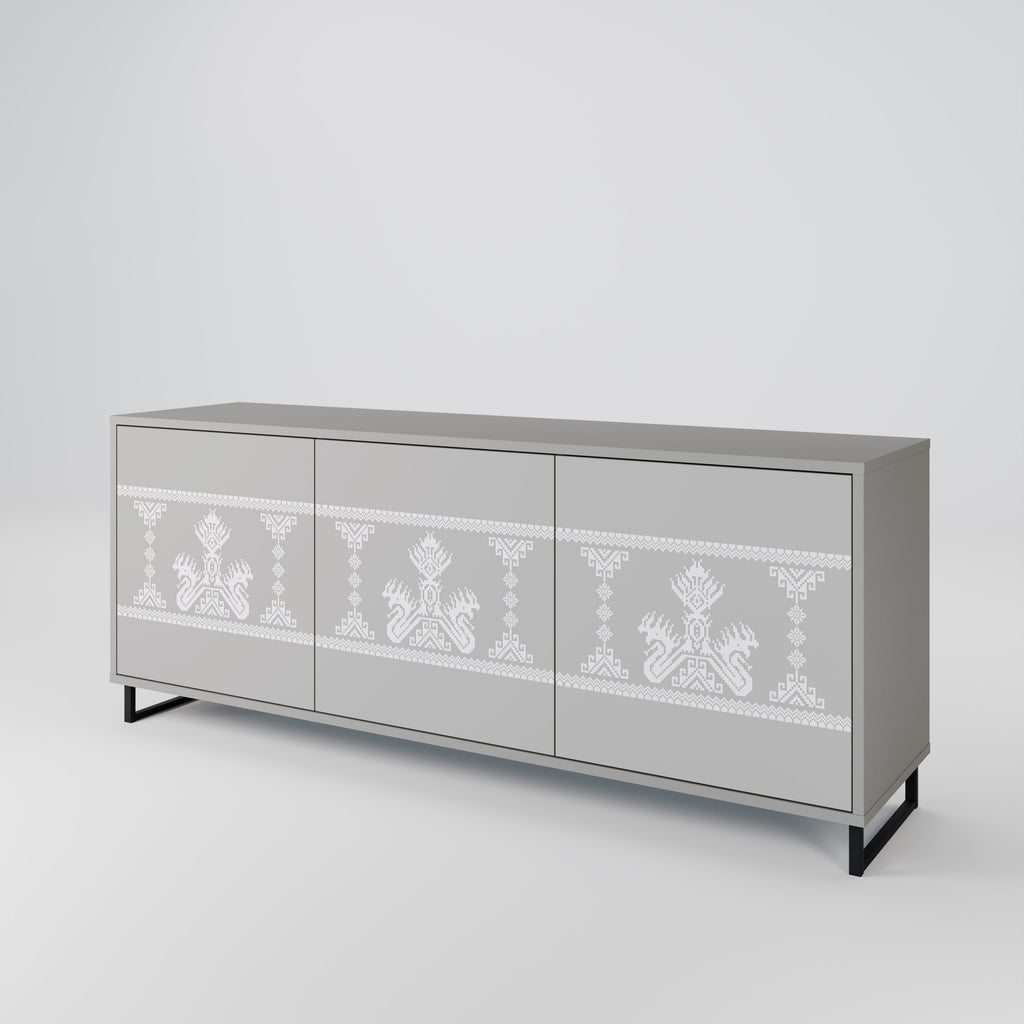 Buffet 3 portes THAI GRAY finition grise