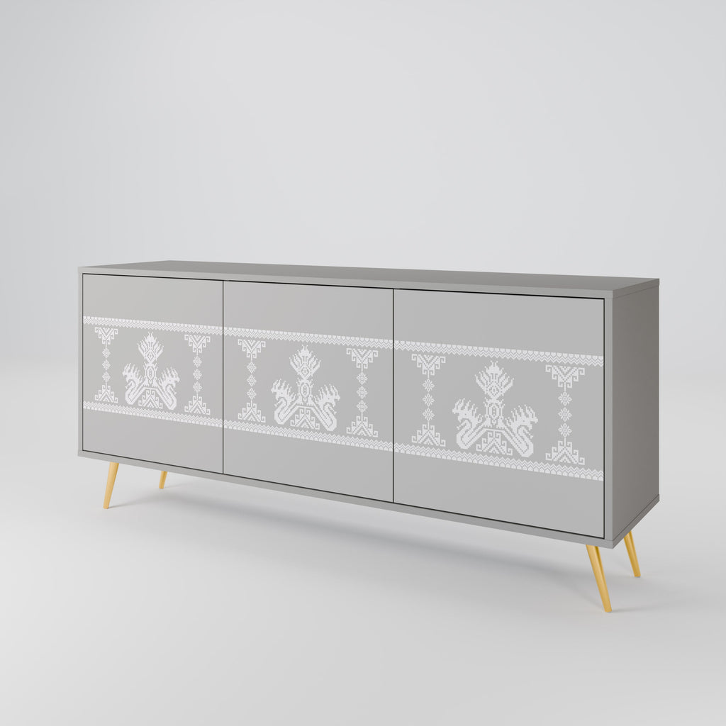 Buffet 3 portes THAI GRAY finition grise