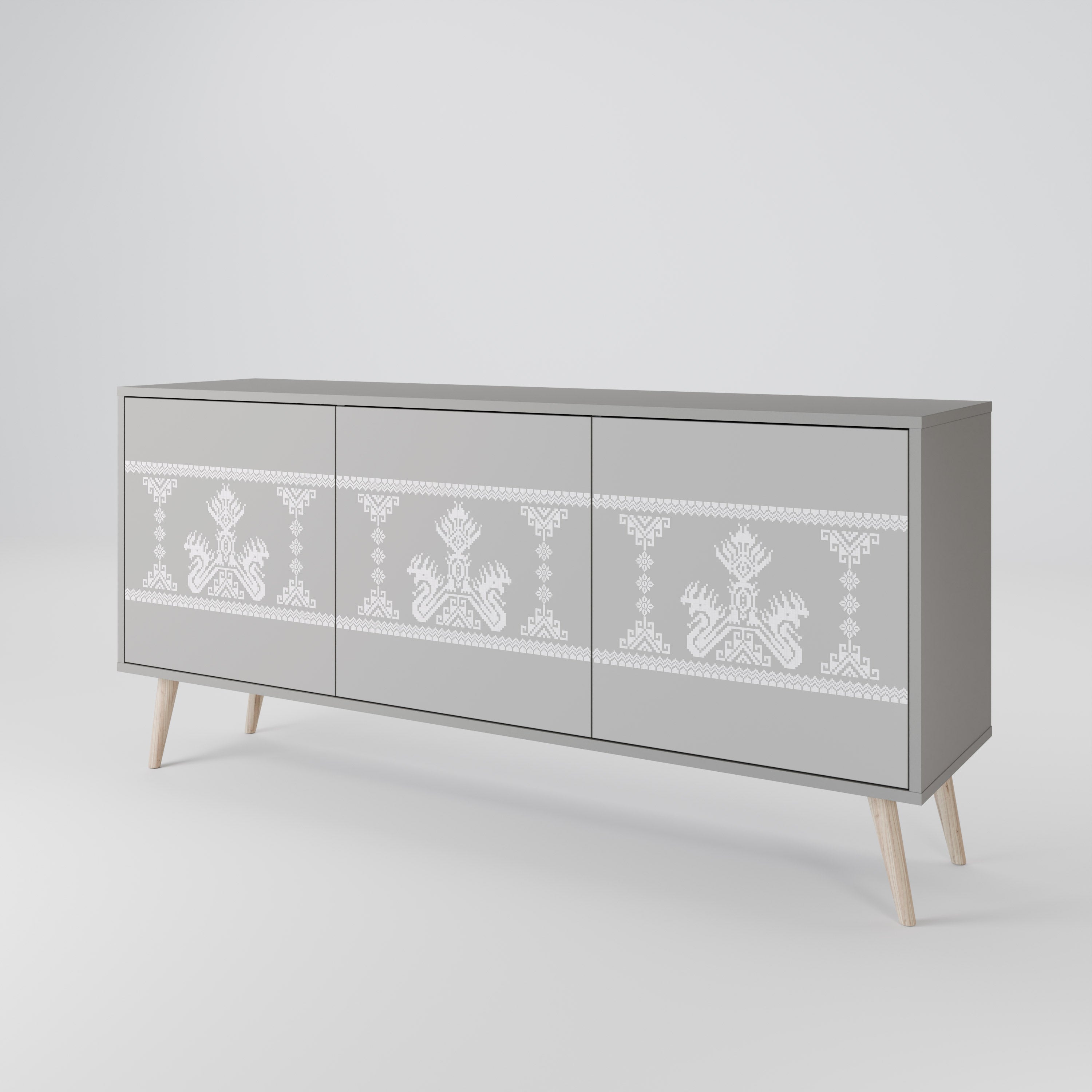 Buffet 3 portes THAI GRAY finition grise