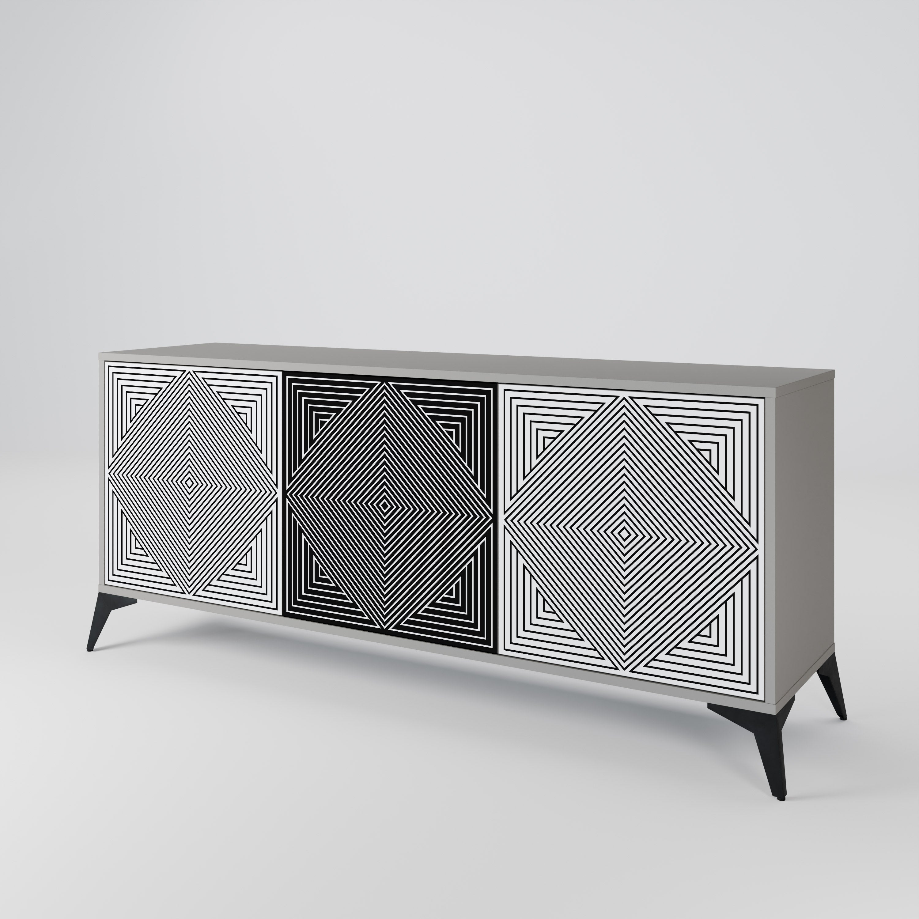 POLYGON ILLUSION 3-Door Sideboard