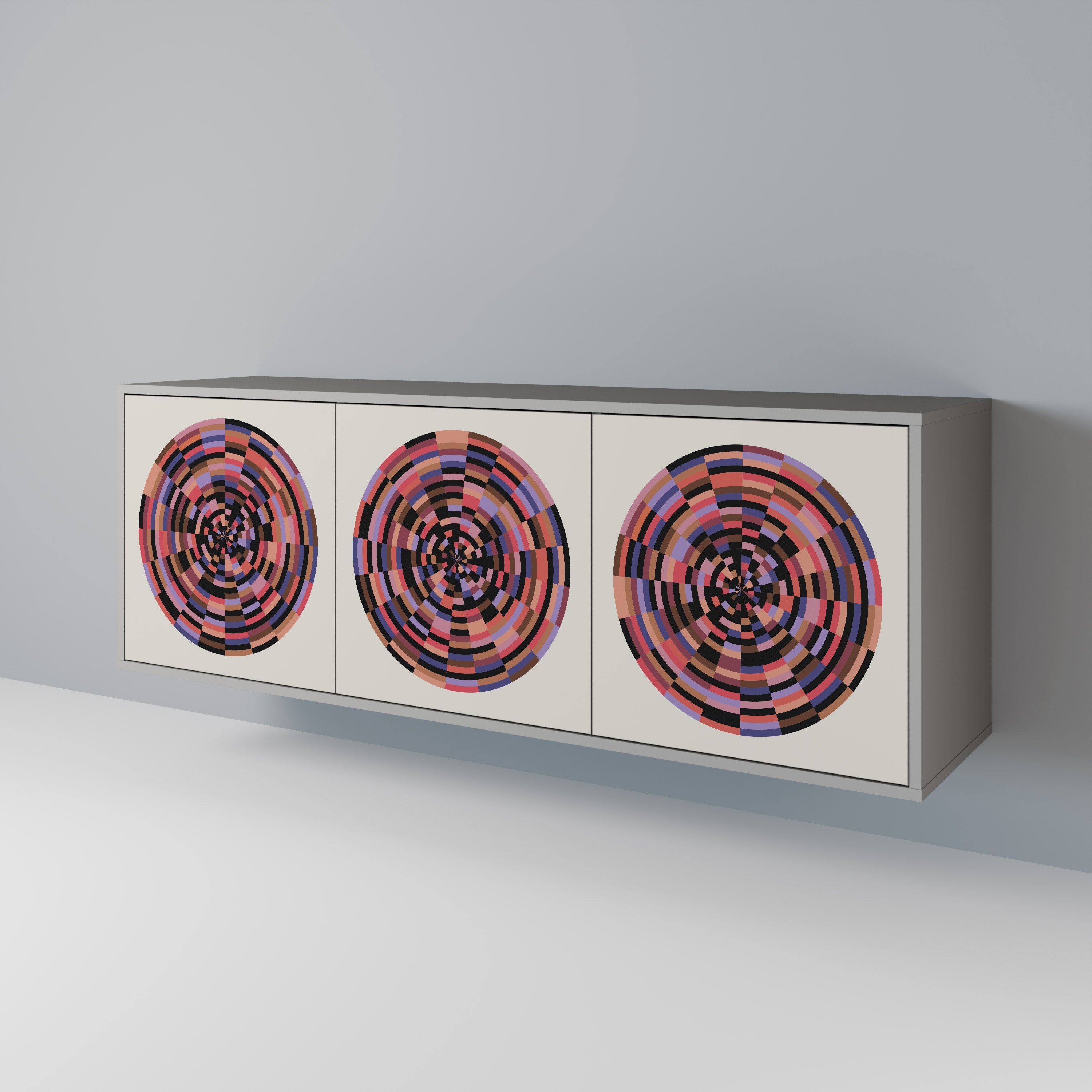 BROWN CIRCLES 3-Door Sideboard