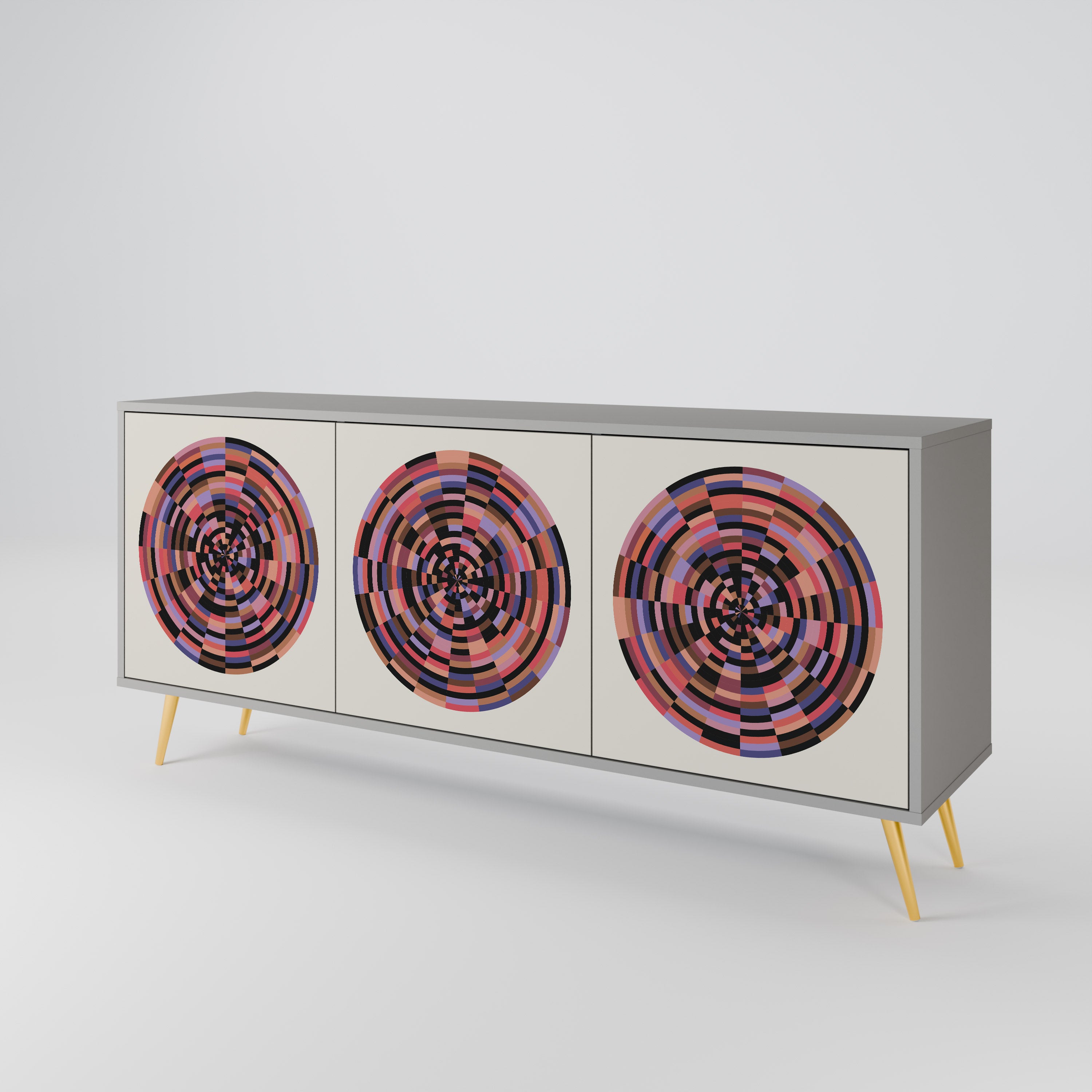 BROWN CIRCLES 3-Door Sideboard