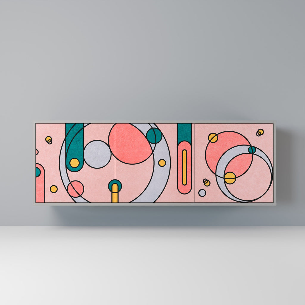 Buffet 3 portes GOSSAMER ECHOES finition grise