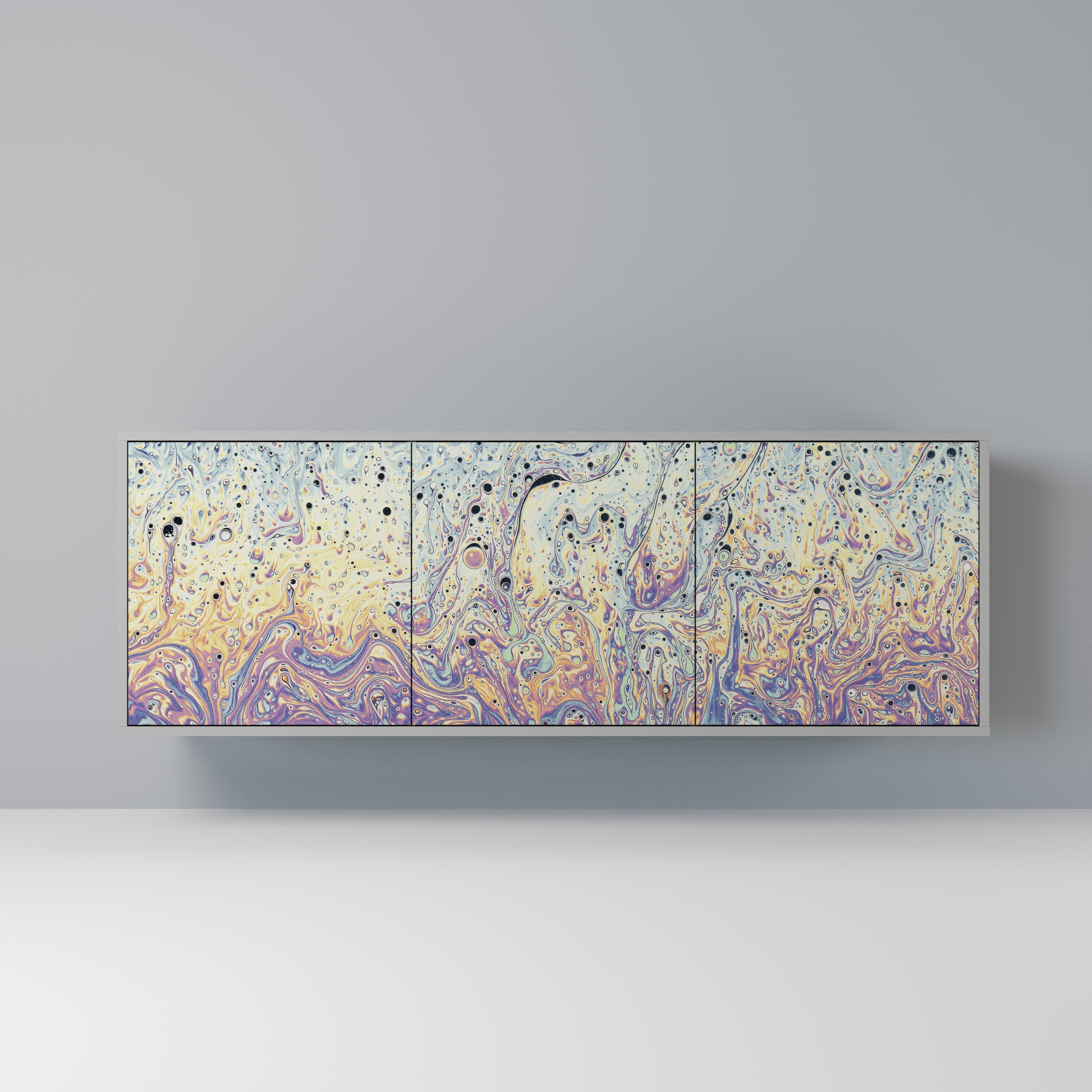 Buffet 3 portes MOSAIC OF COLORS en finition grise