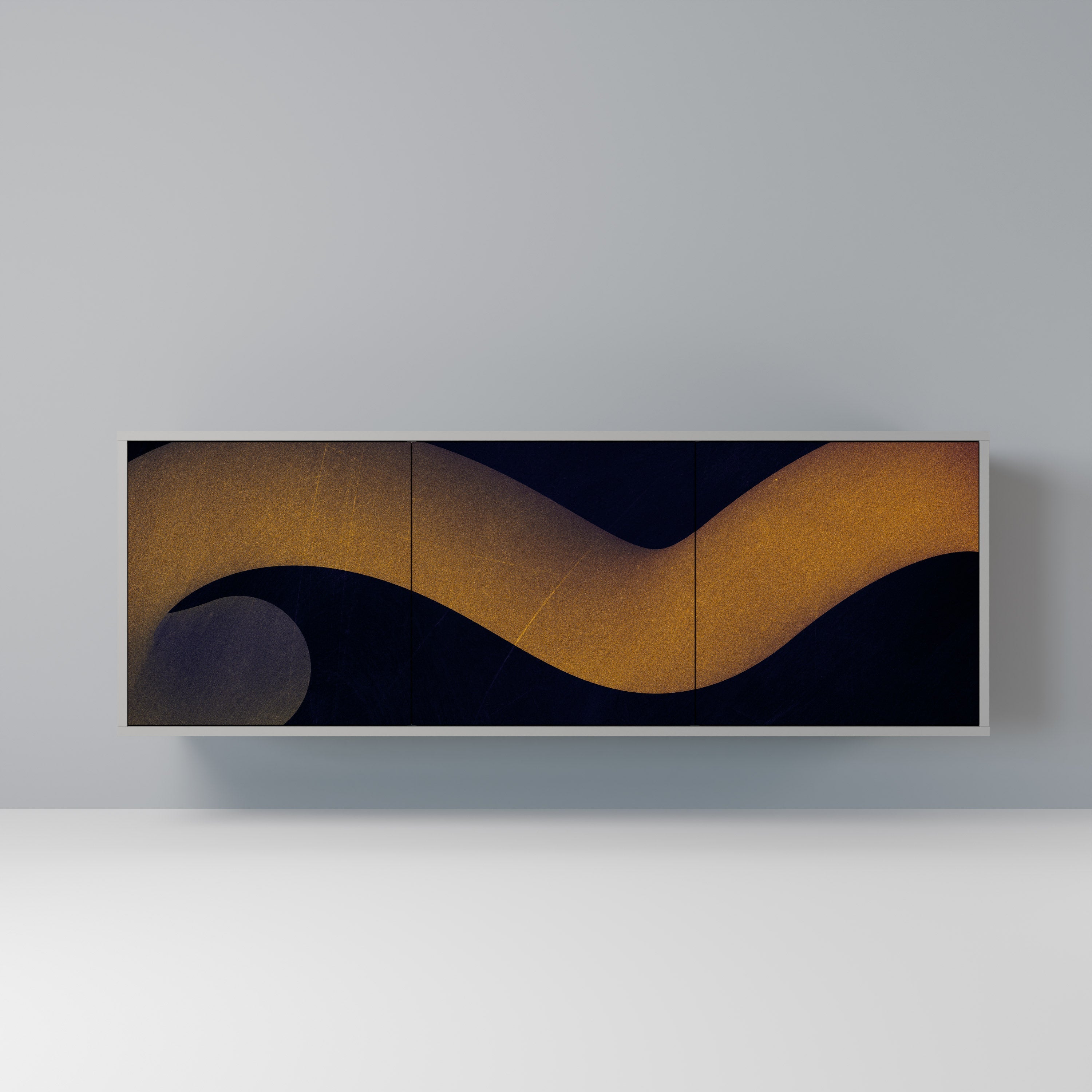 Buffet 3 portes HOLLOW TIME finition grise