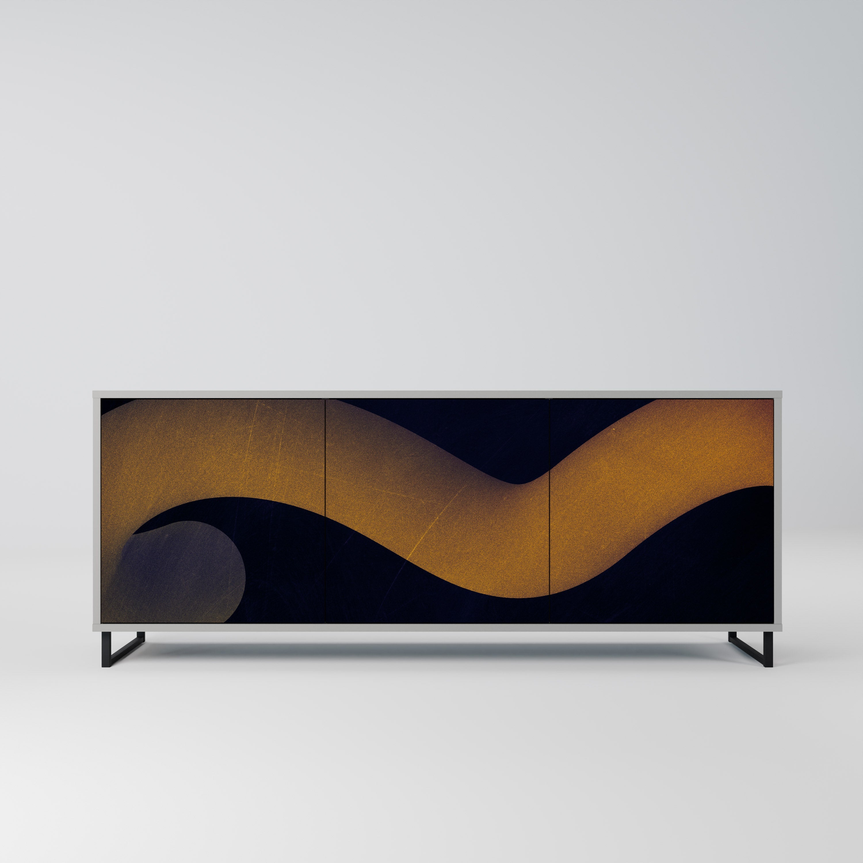 Buffet 3 portes HOLLOW TIME finition grise