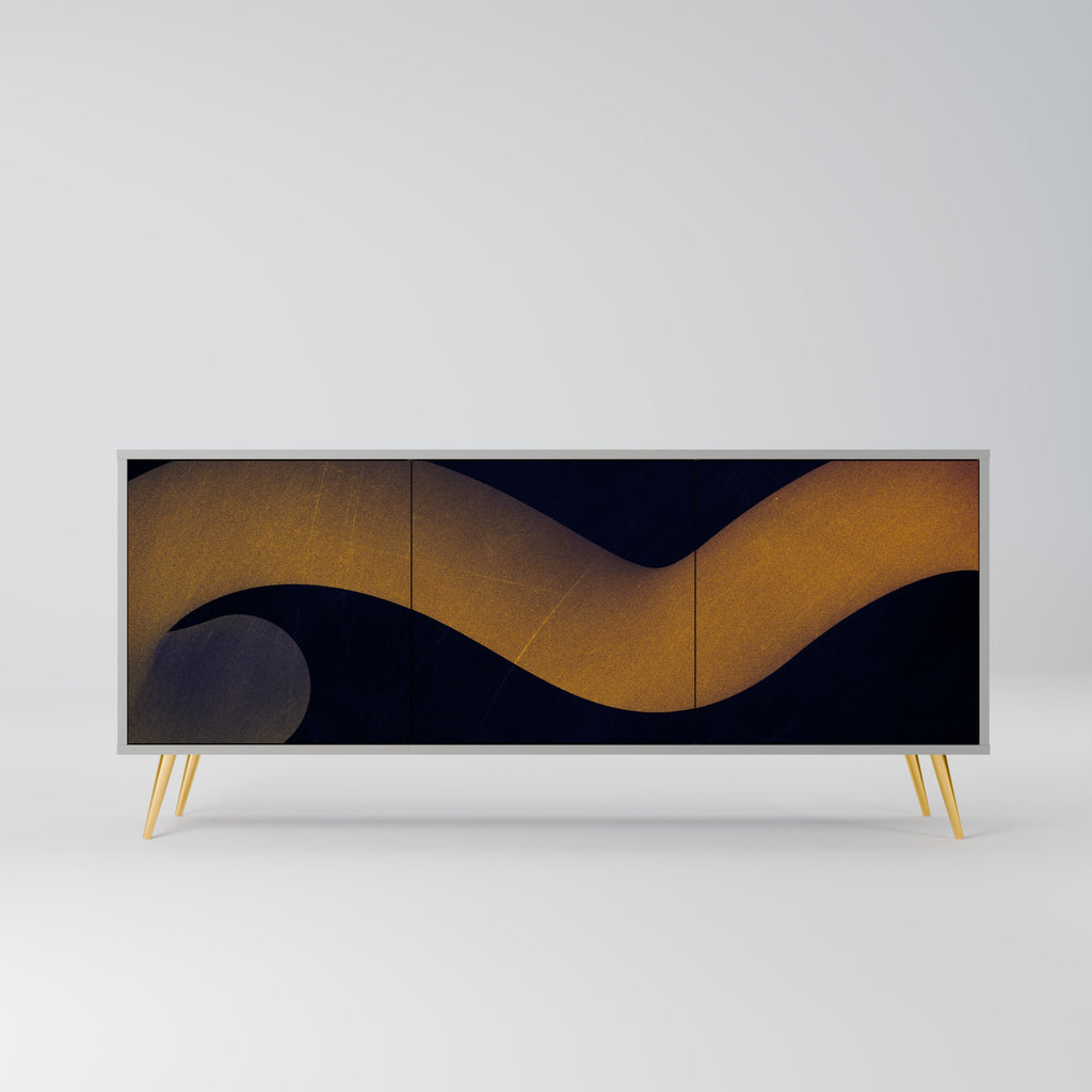 Buffet 3 portes HOLLOW TIME finition grise