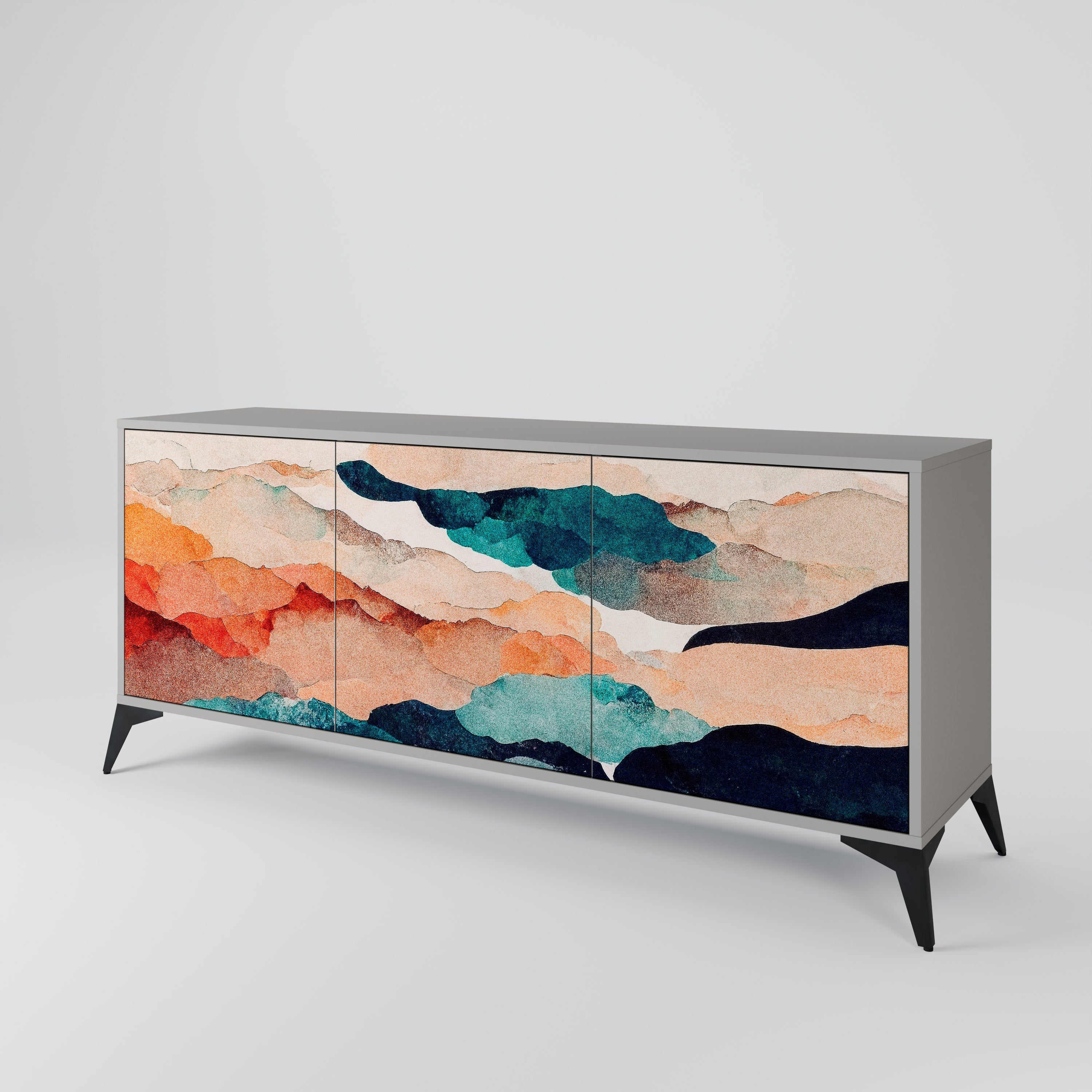 ABSTRACT LANDSCAPE 3-Door Sideboard