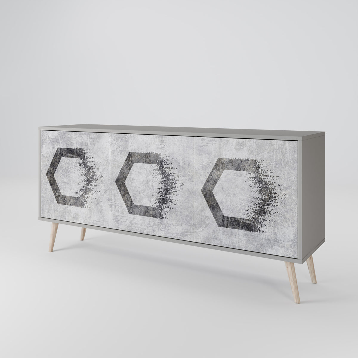 HEXAGONAL FIGURES 3-Door Sideboard