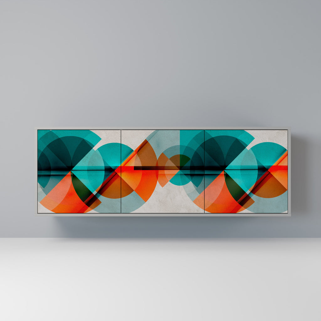 Buffet 3 portes CIRCULAR RHAPSODY en finition grise