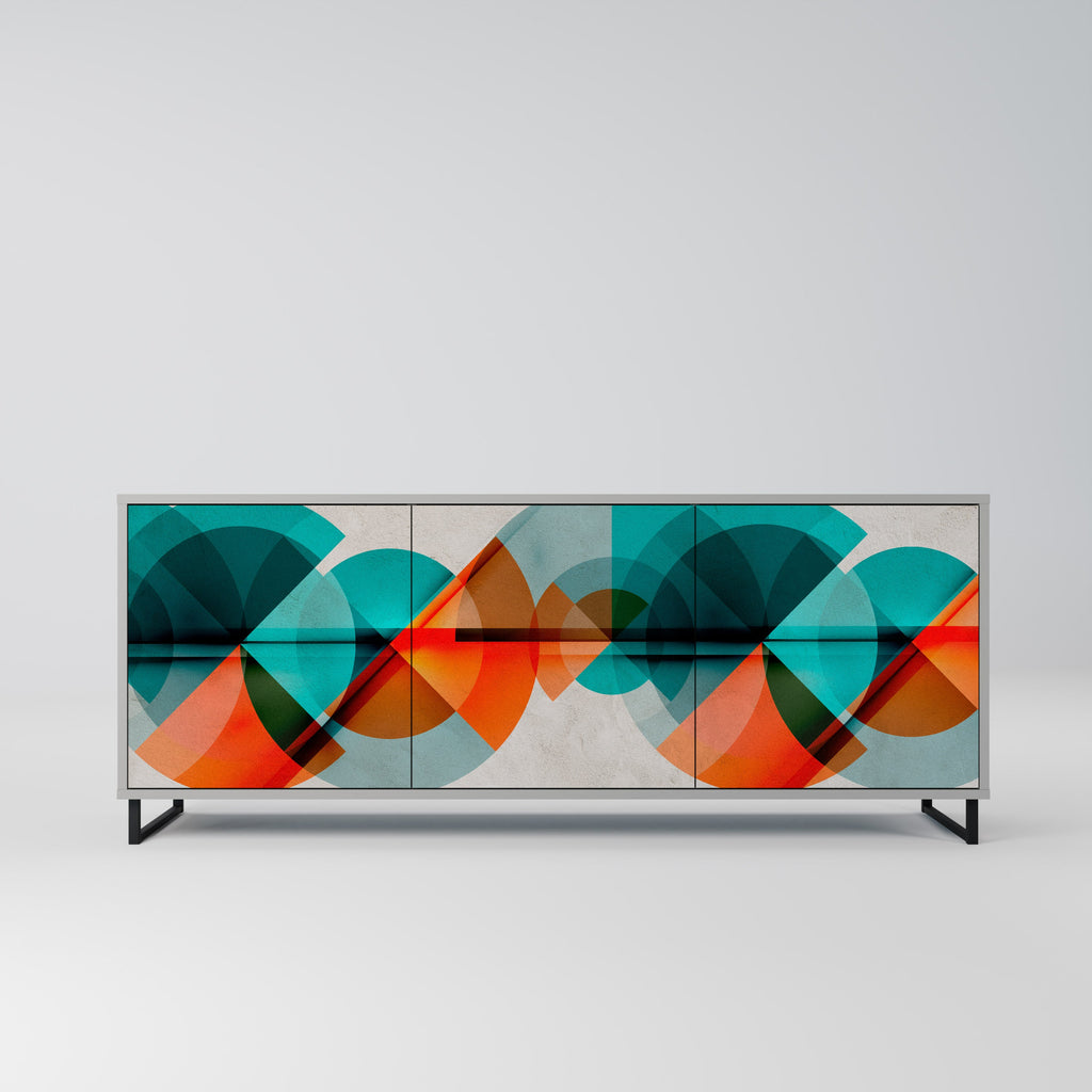 Buffet 3 portes CIRCULAR RHAPSODY en finition grise