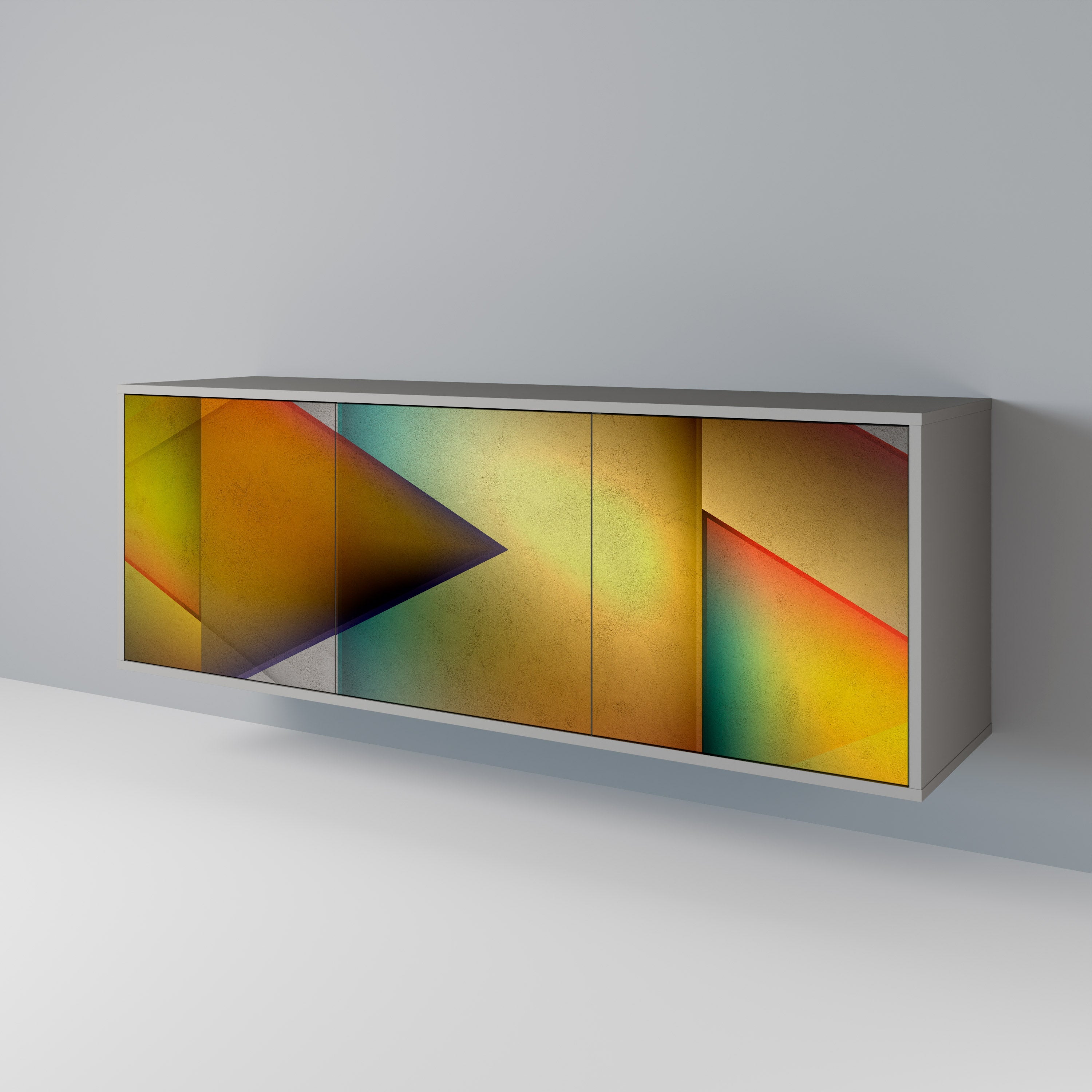 Buffet 3 portes PIERCING SHARPNESS finition grise