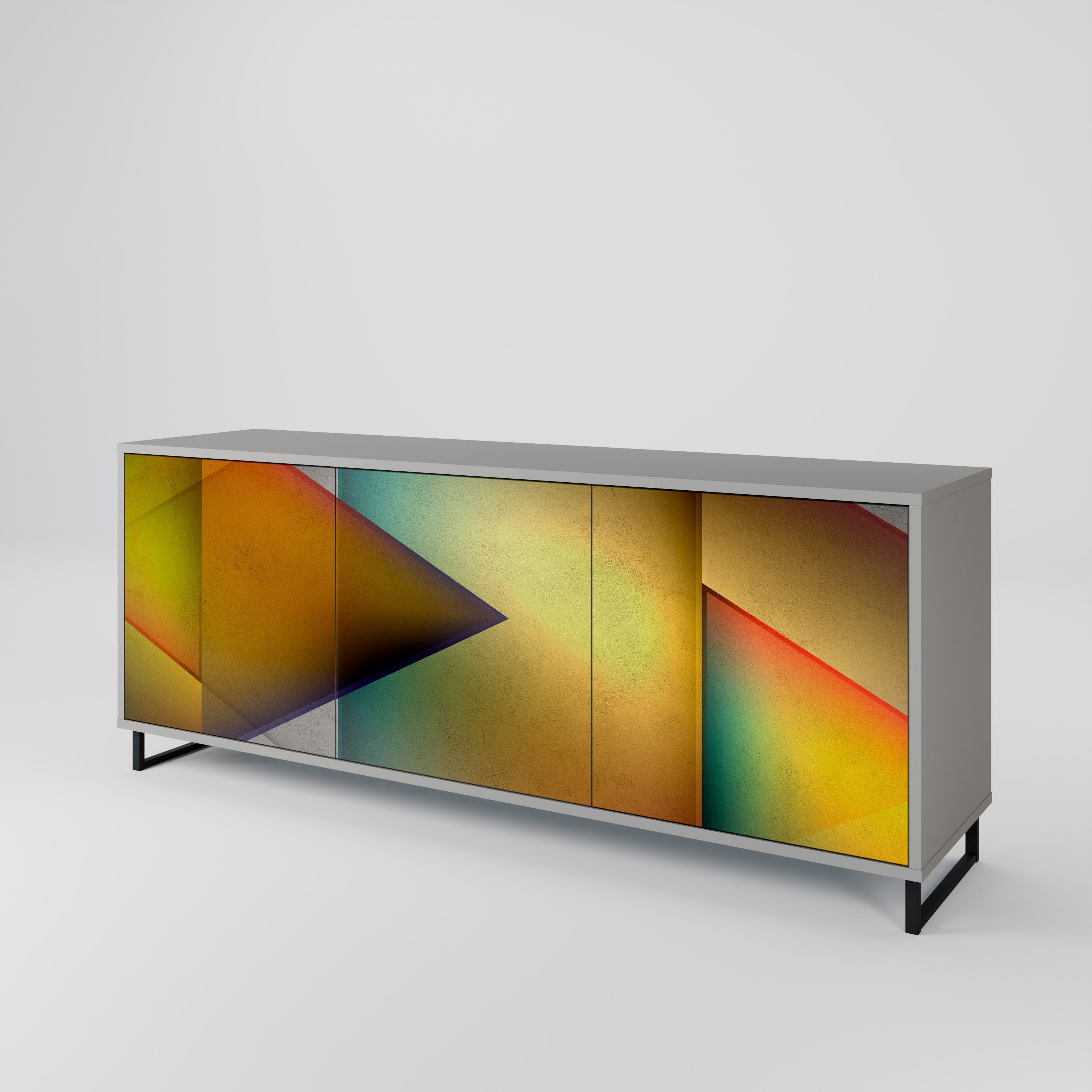 Buffet 3 portes PIERCING SHARPNESS finition grise