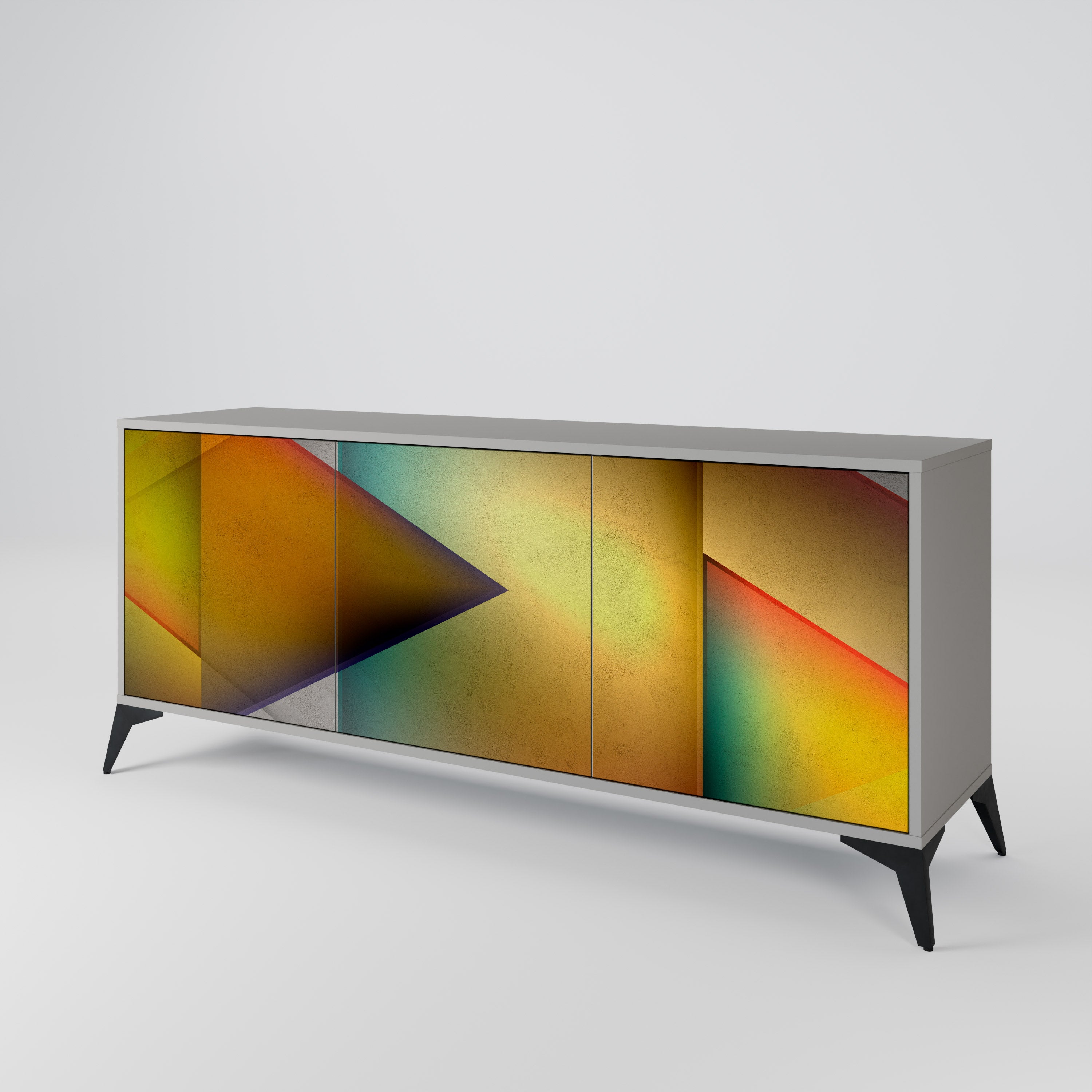 Buffet 3 portes PIERCING SHARPNESS finition grise